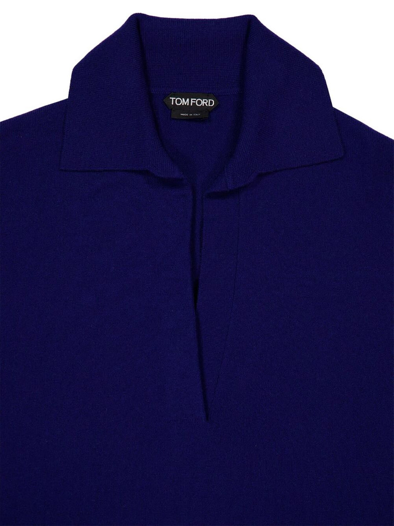 polo V-neck cashmere knit top 4