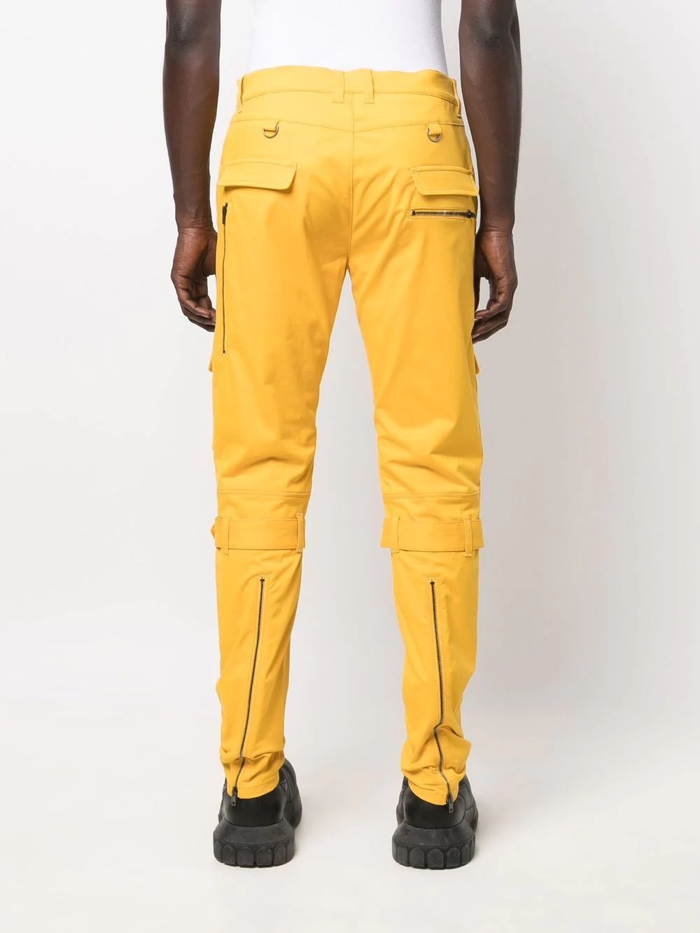 zip-detail fitted trousers - 4