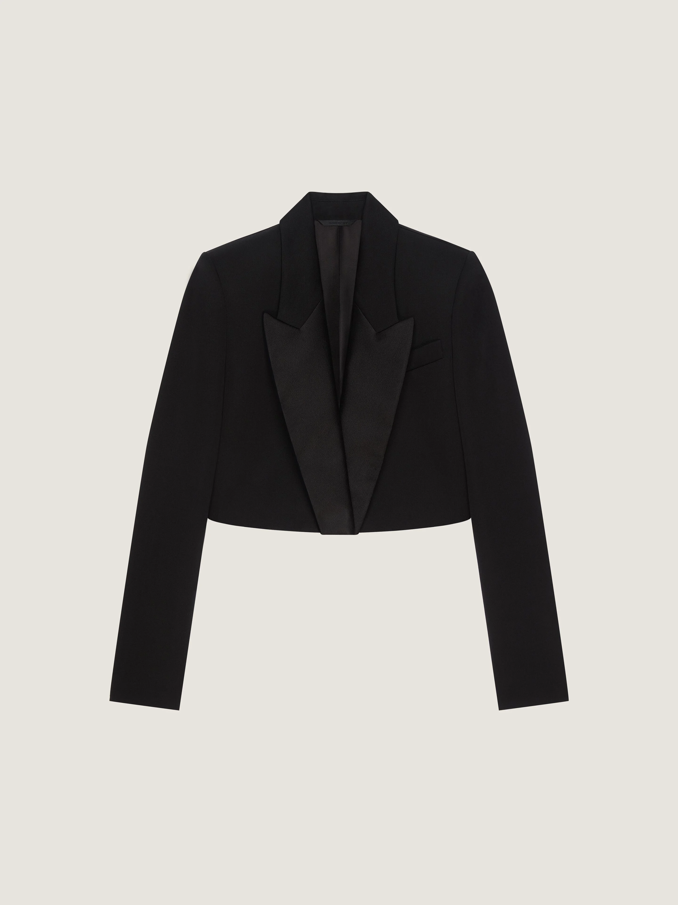 CROPPED TUXEDO JACKET IN WOOL - 1