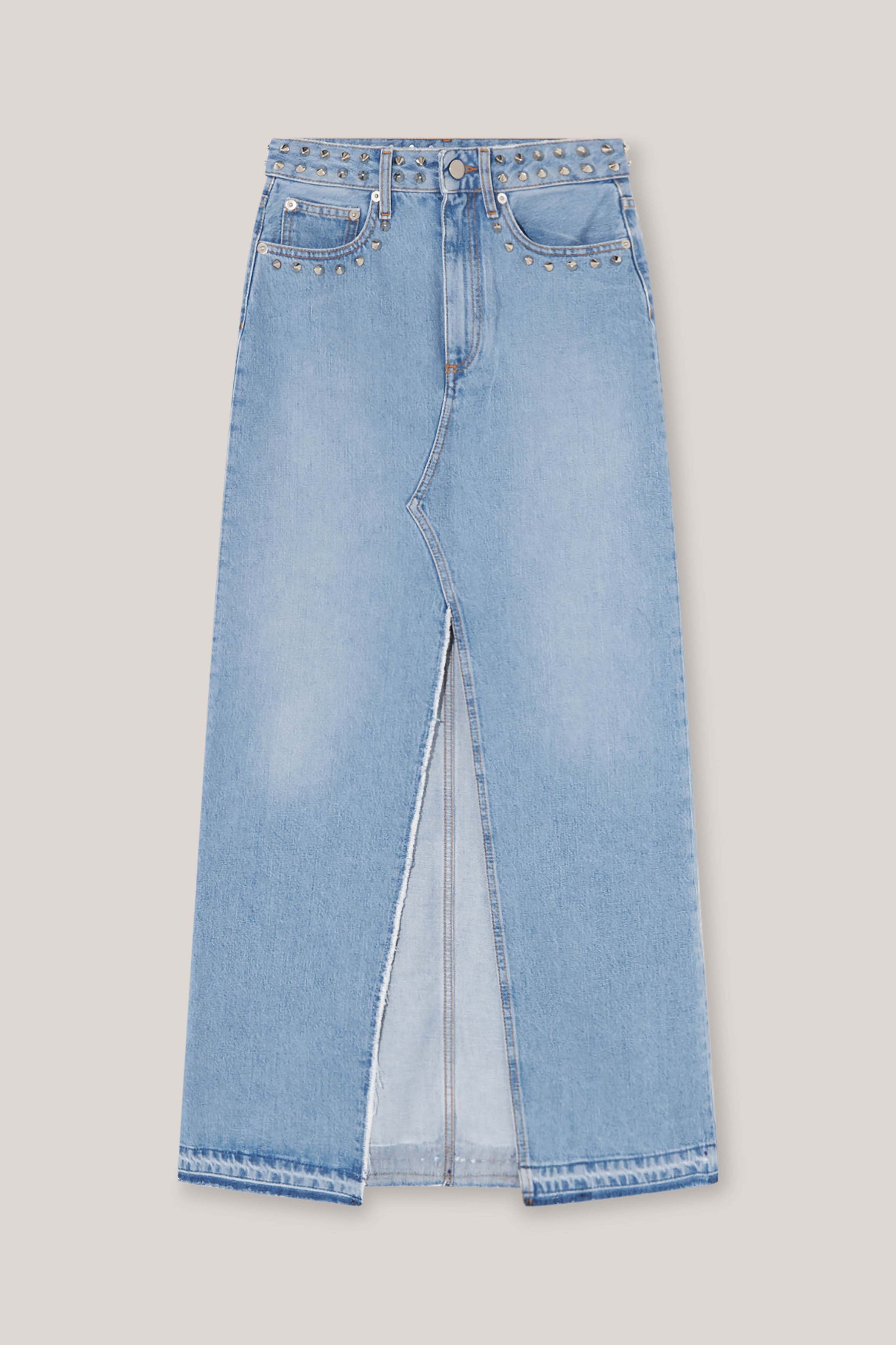 Denim Long Skirt - 4