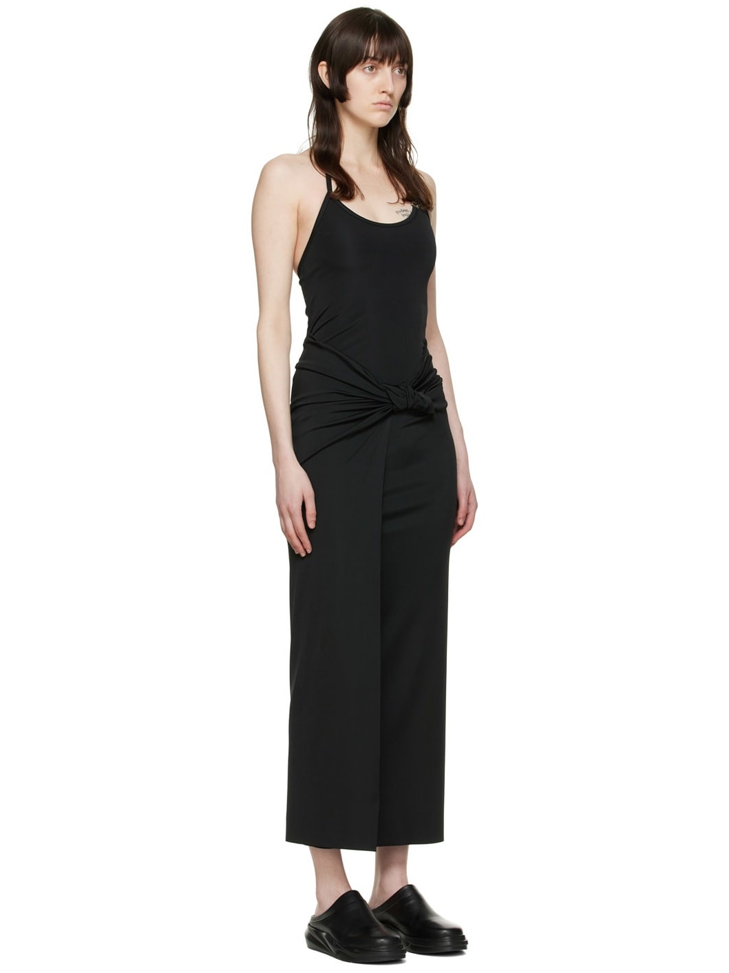 Black Nylon Maxi Dress - 2