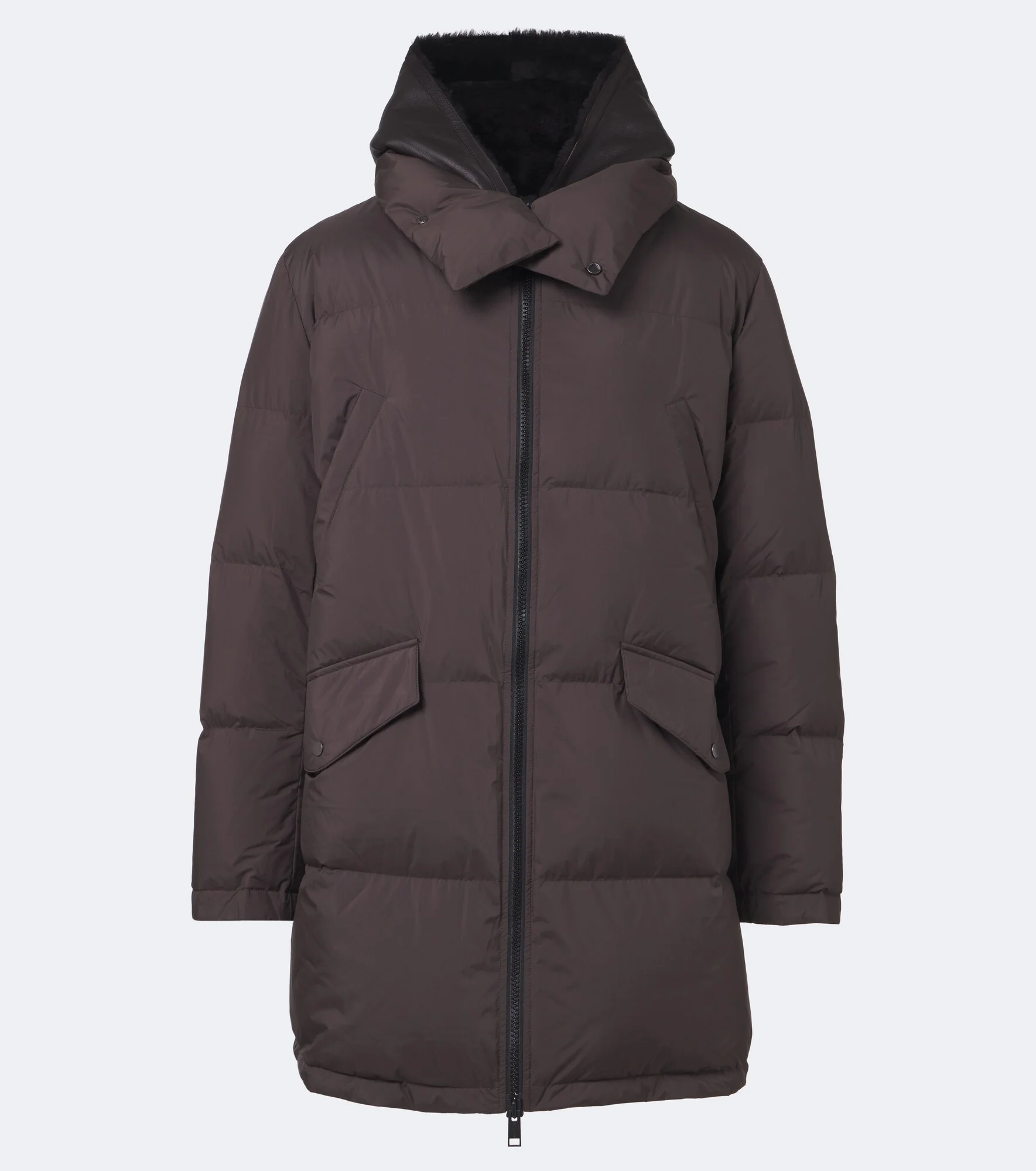 Shearling-trimmed down coat - 1