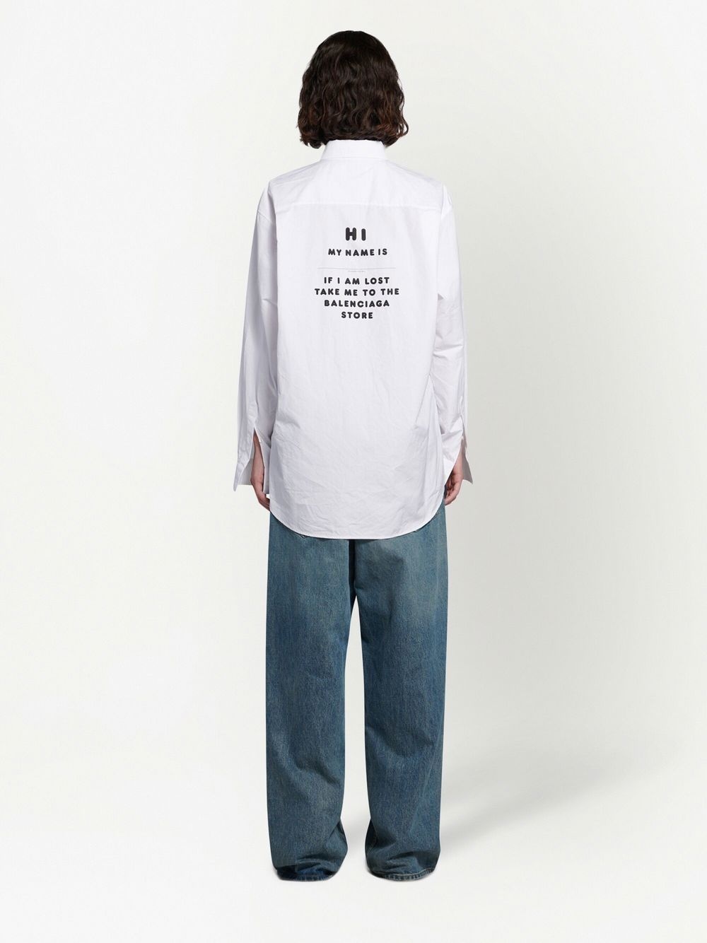 slogan-print cotton shirt - 3