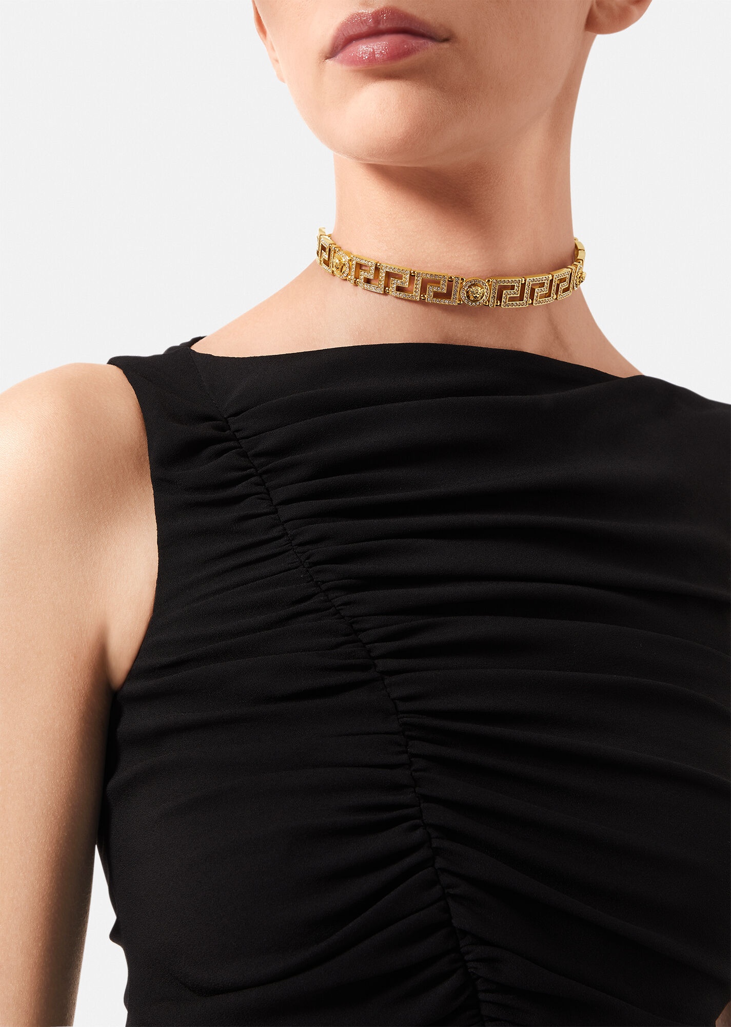 Crystal Medusa Greca Choker Necklace - 3