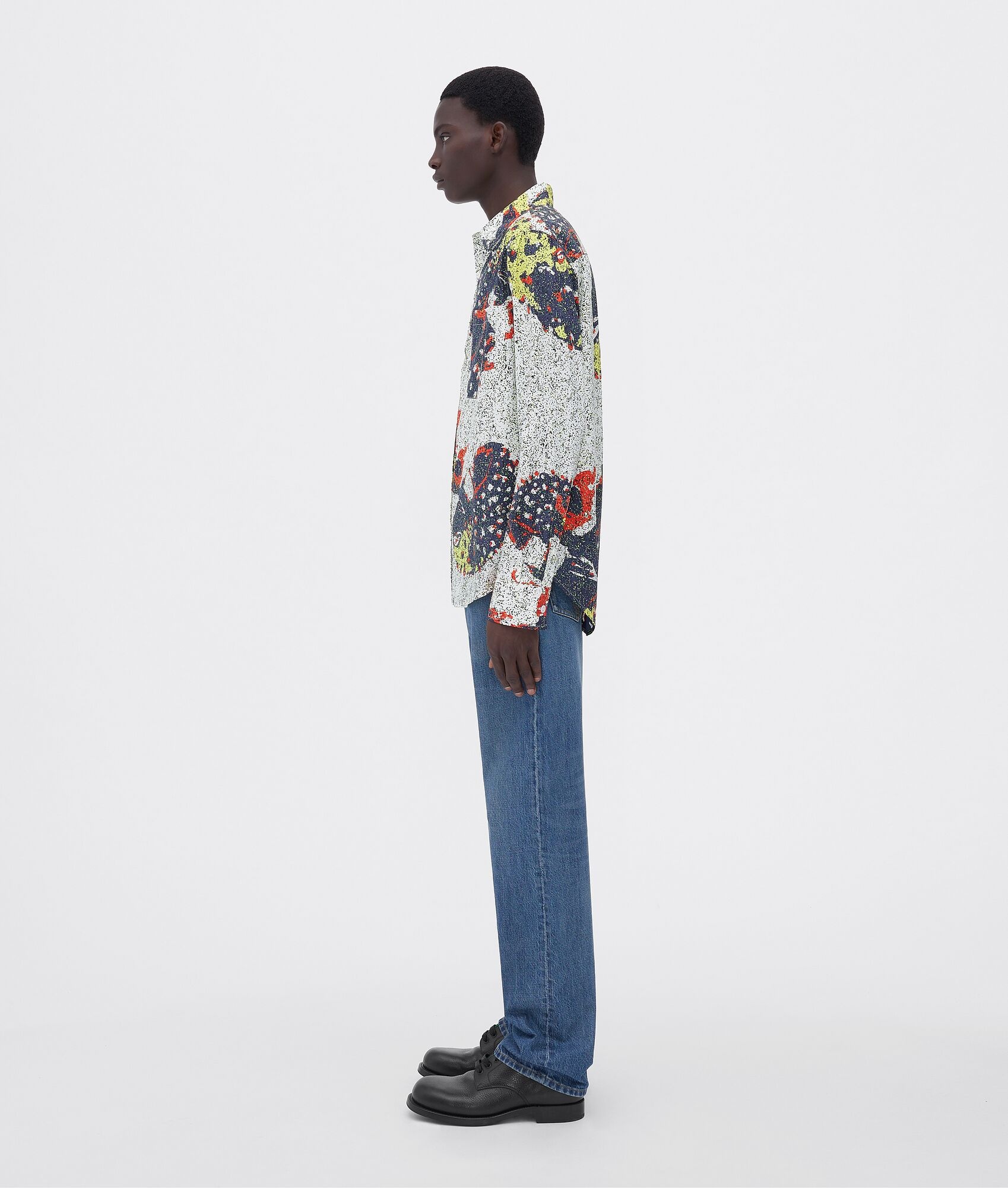 printed silk mix shirt - 2