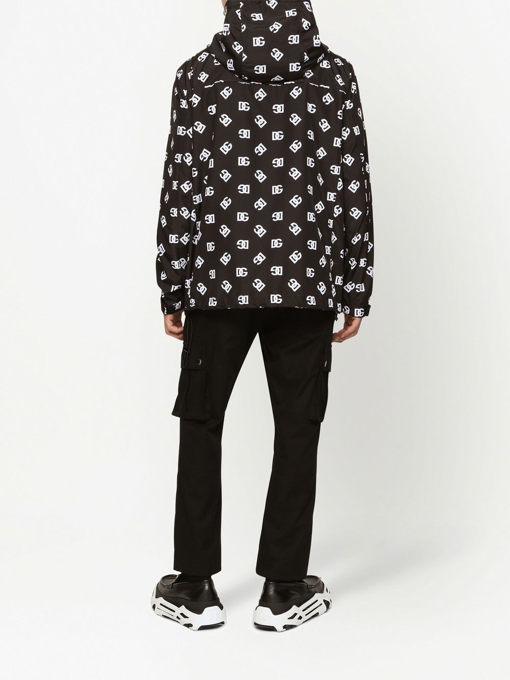 monogram-print zip-up hoodie - 4