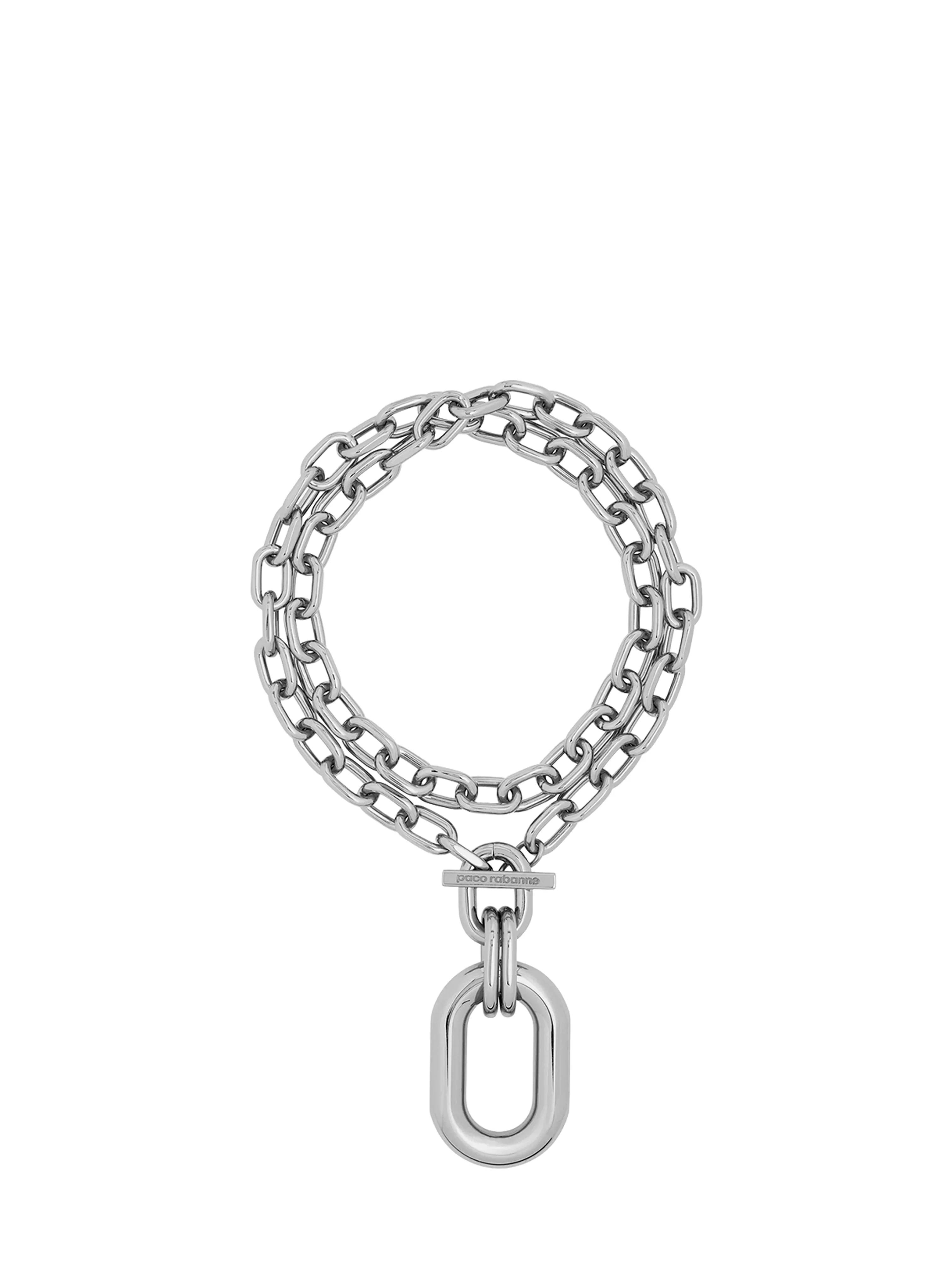 Silver Double XL Link necklace with pendant - 1