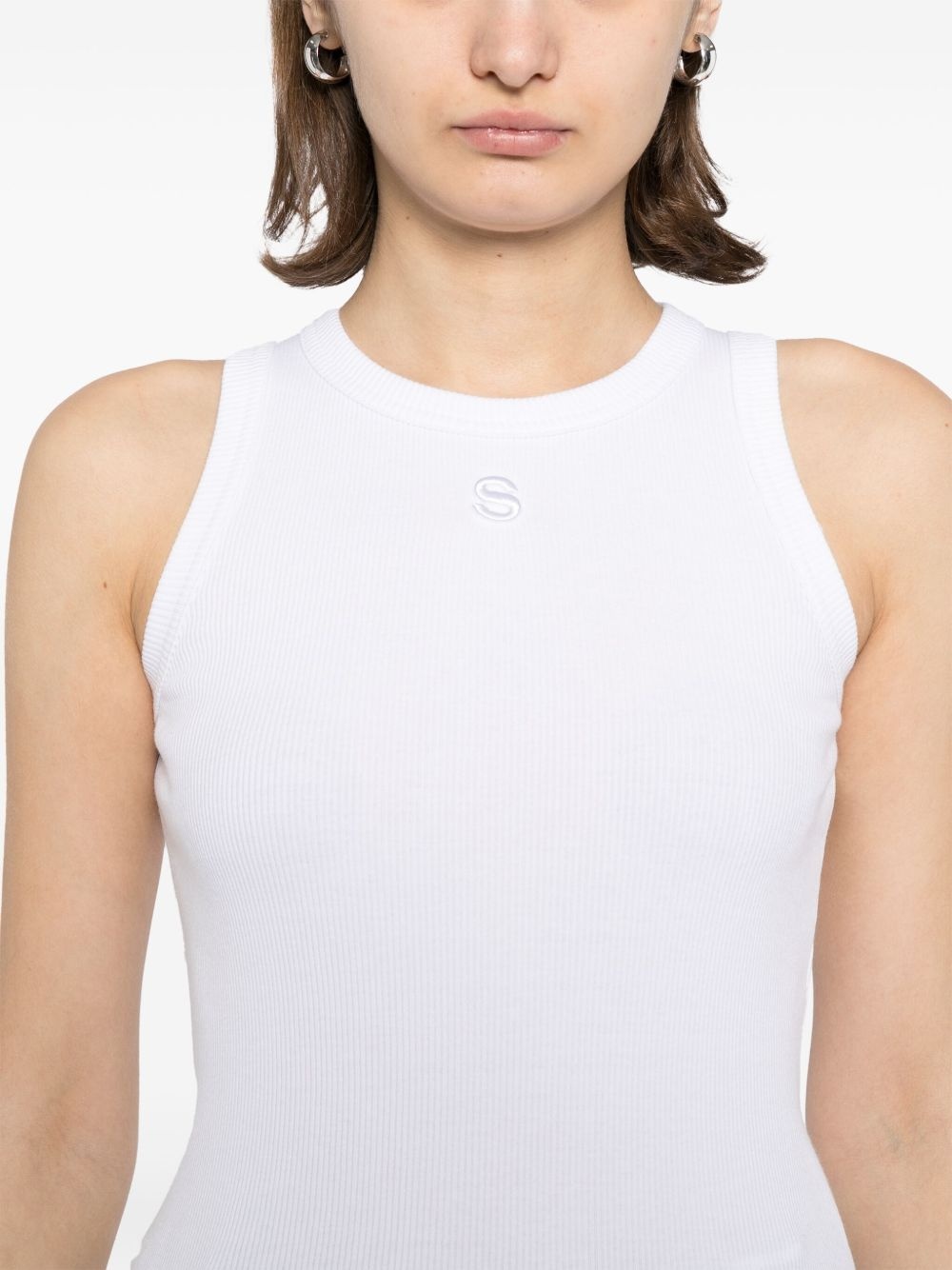 embroidered-logo tank top - 5
