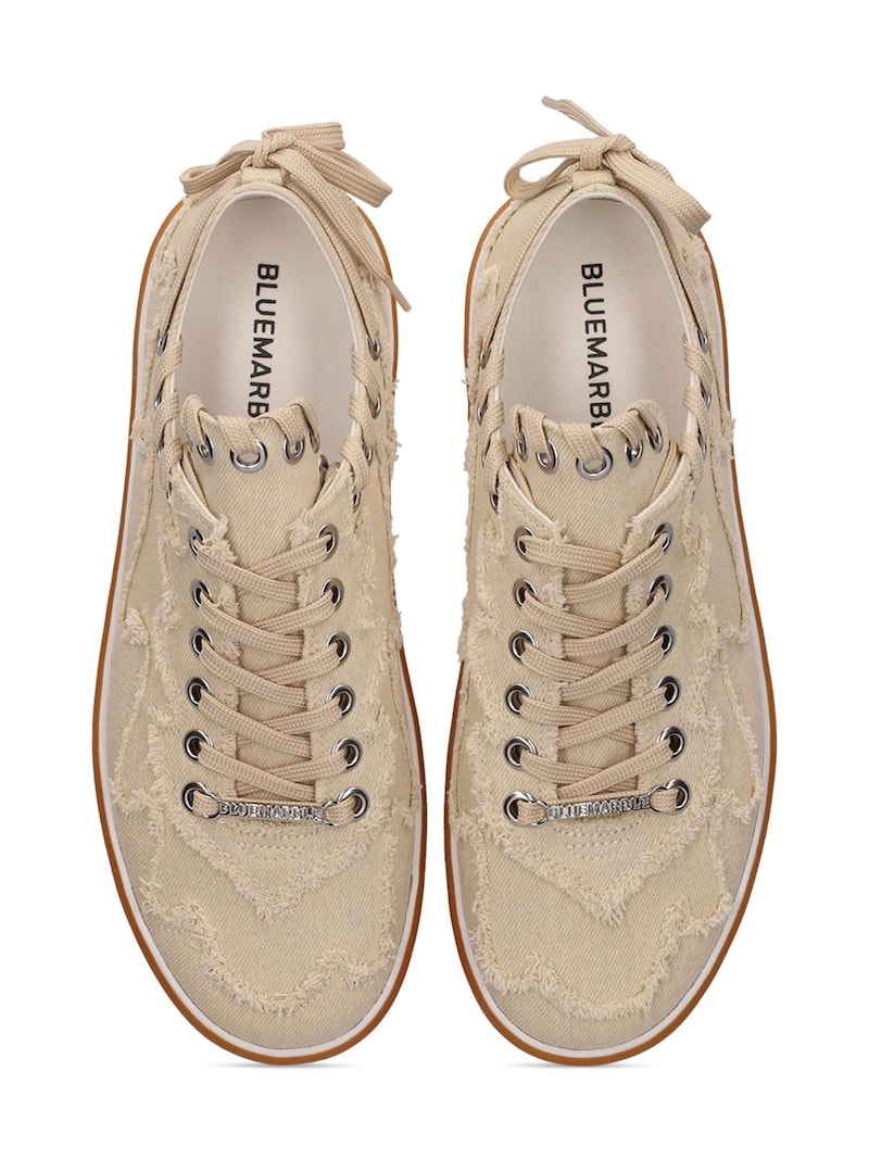 Destroyed canvas low-top sneakers - 4