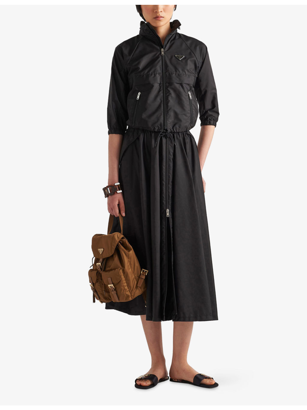Re Nylon Logo-Embellished Woven Midi Skirt - 2