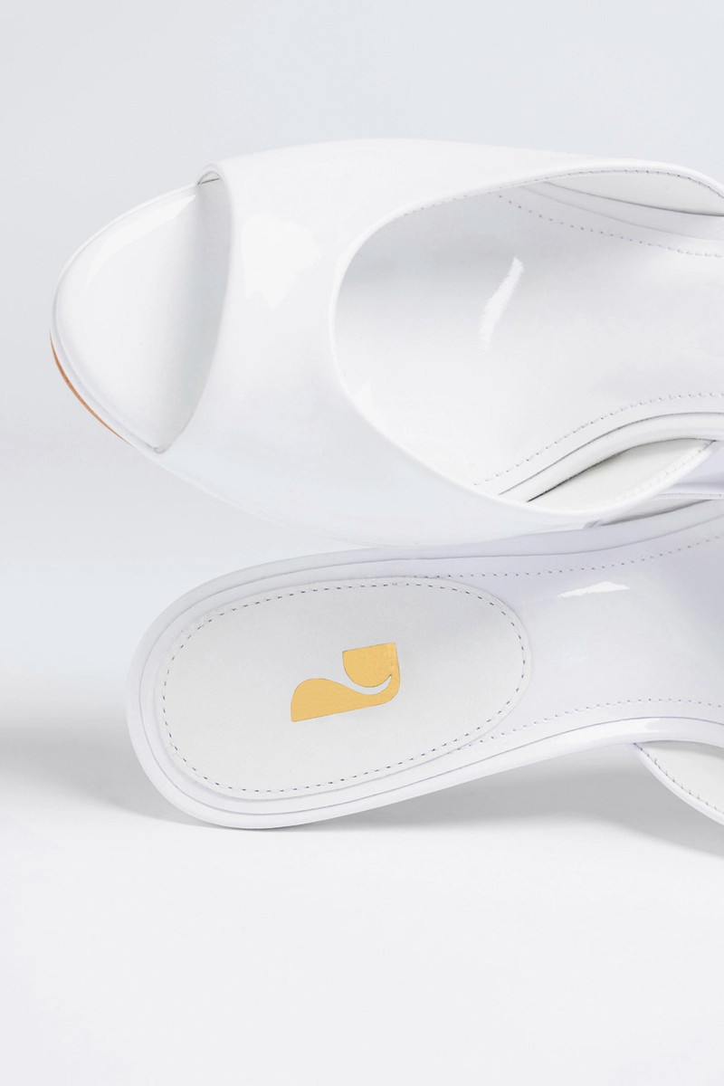 Jasmine Platform Mule White Patent Leather 4