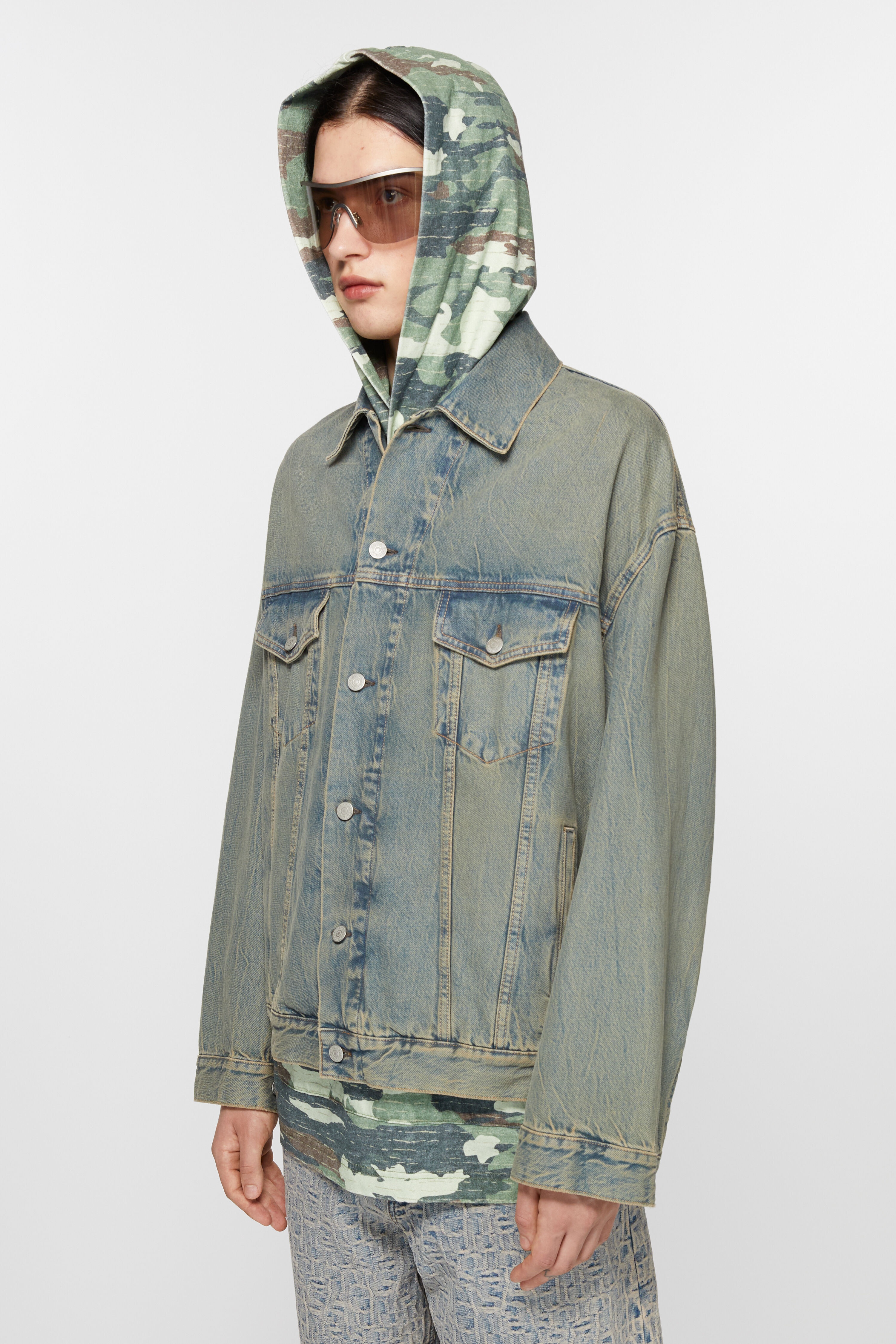 Denim jacket - Oversized fit - Blue/beige - 3