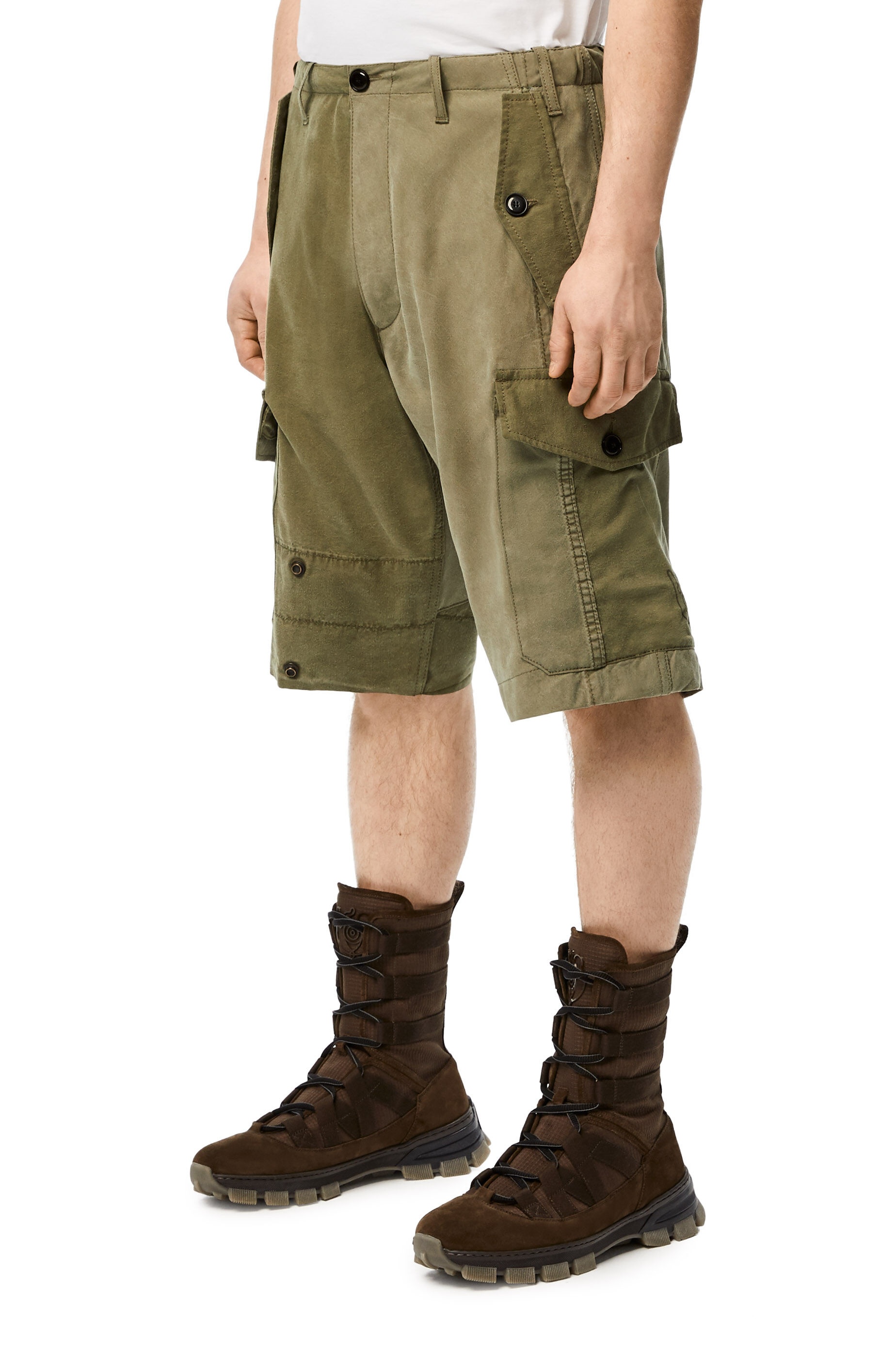 Military tent cargo shorts in cotton - 3