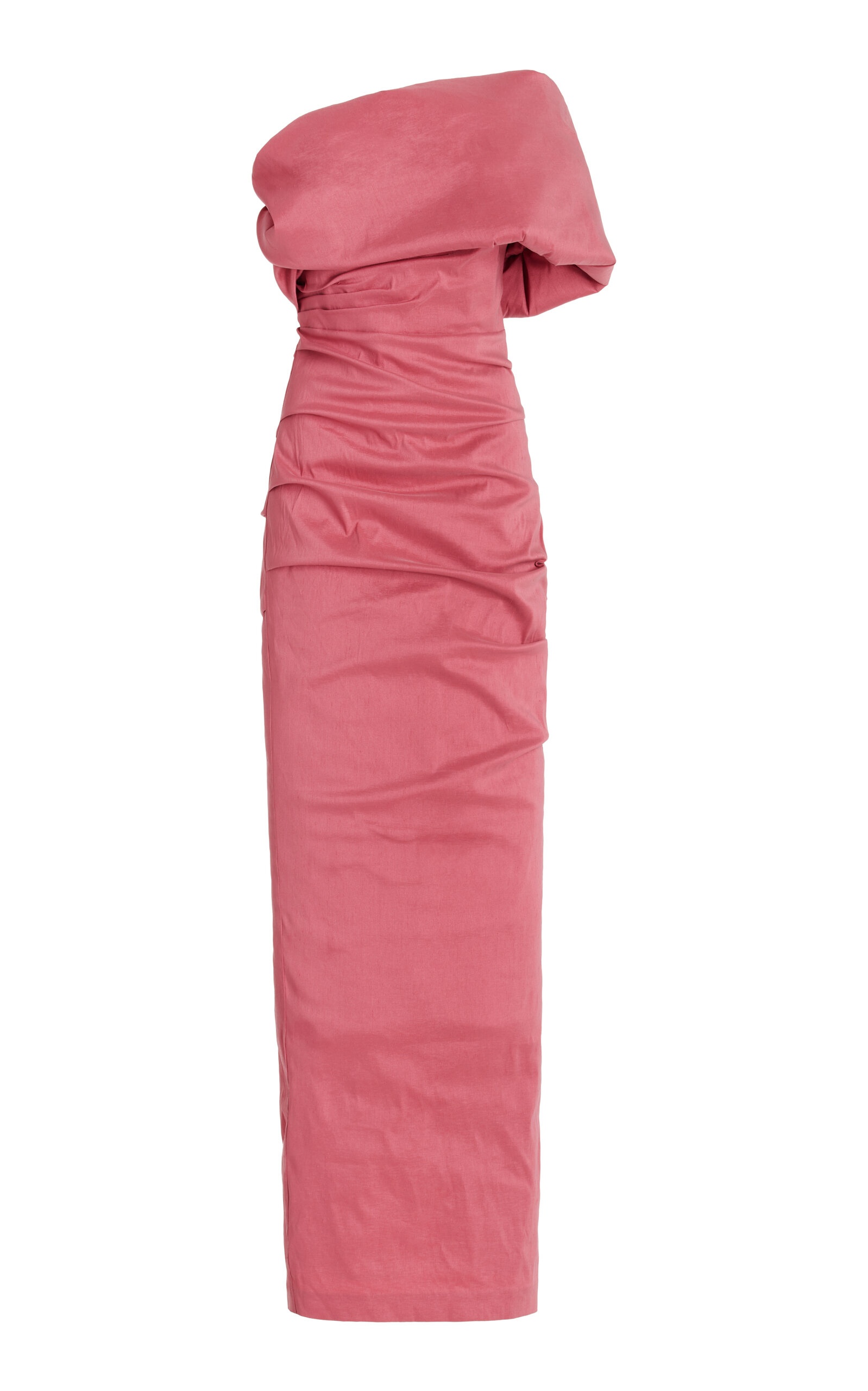 Kat One-Shoulder Shantung Gown pink - 1