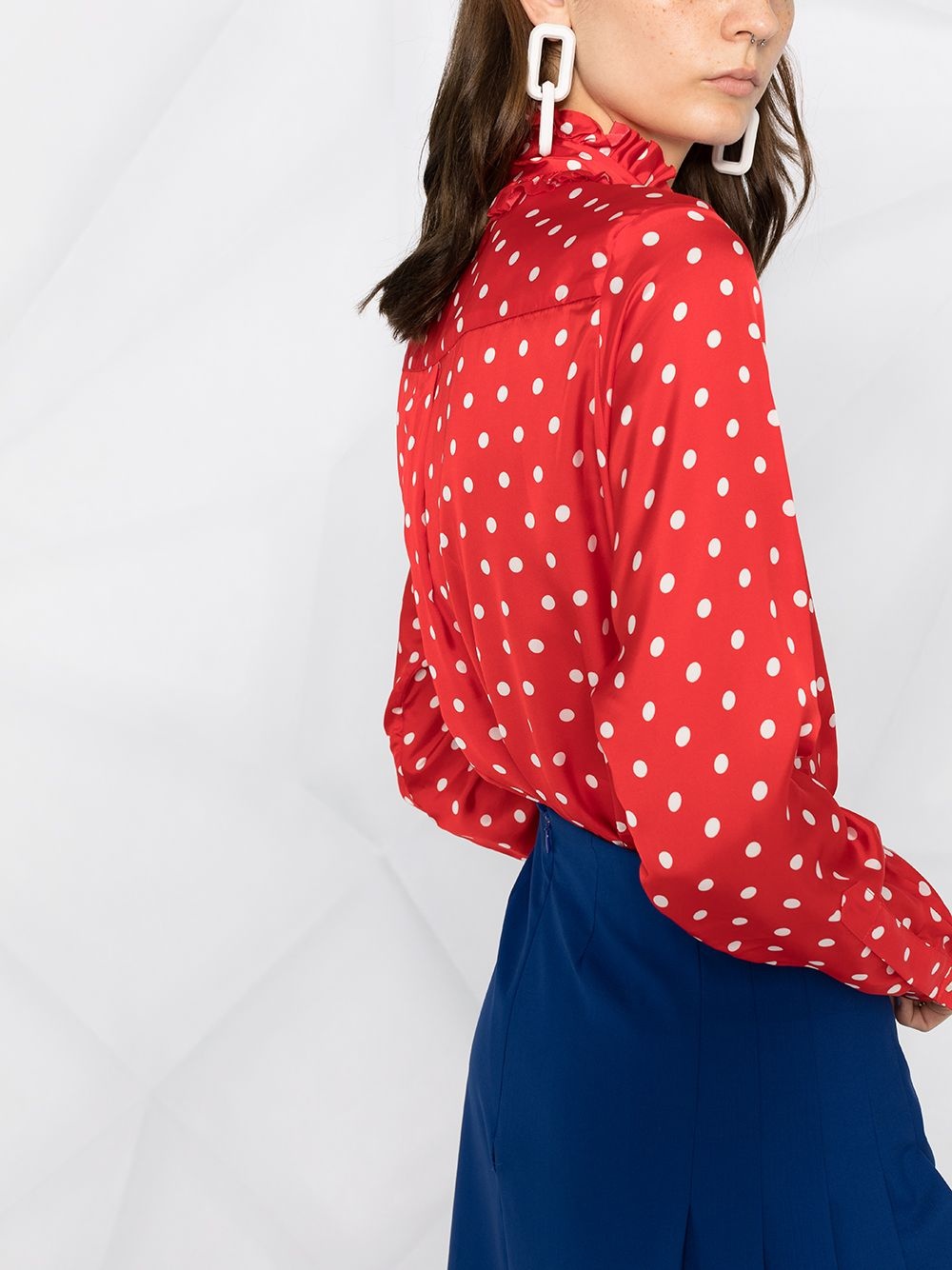 polka dot-print blouse - 3