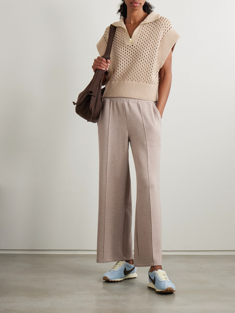VARLEY Gaines open-knit cotton sweater Taupe outlook