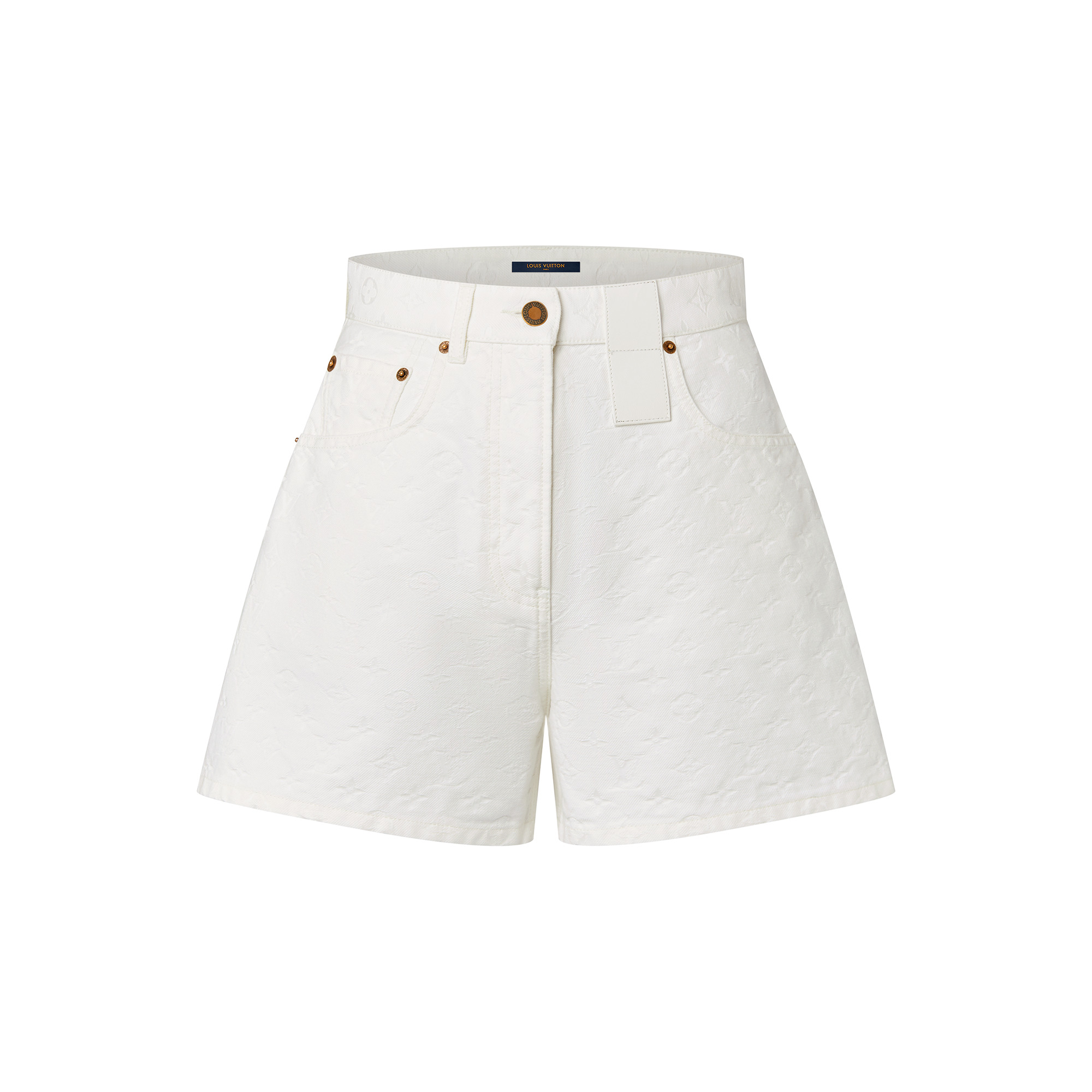 Monogram Jacquard Denim Shorts - 1