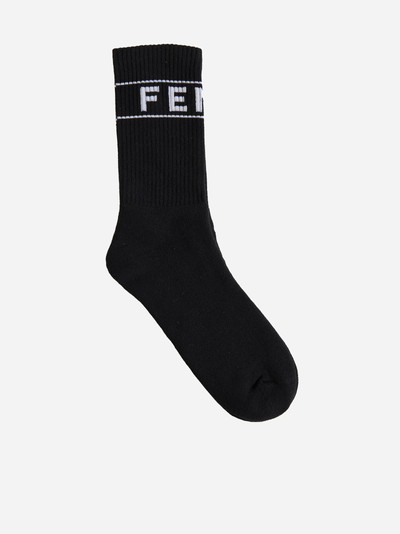 FENDI Logo cotton-blend short socks outlook