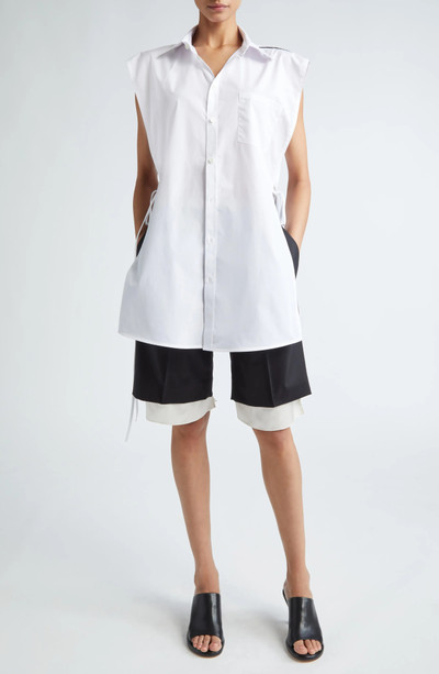 PETER DO Oversize Side Slit Sleeveless Cotton Button-Up Shirt outlook