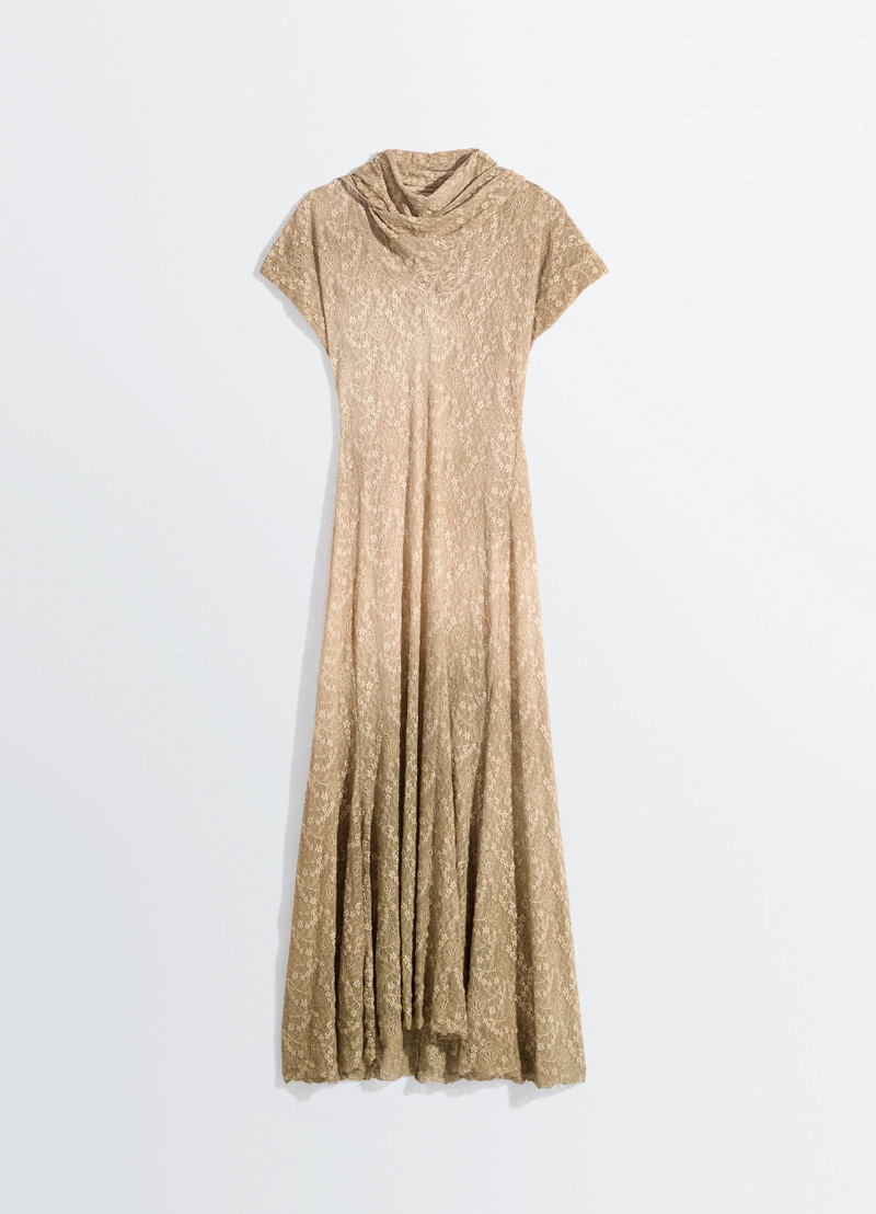 LONG FOULARD DRESS IN GD LACE 1
