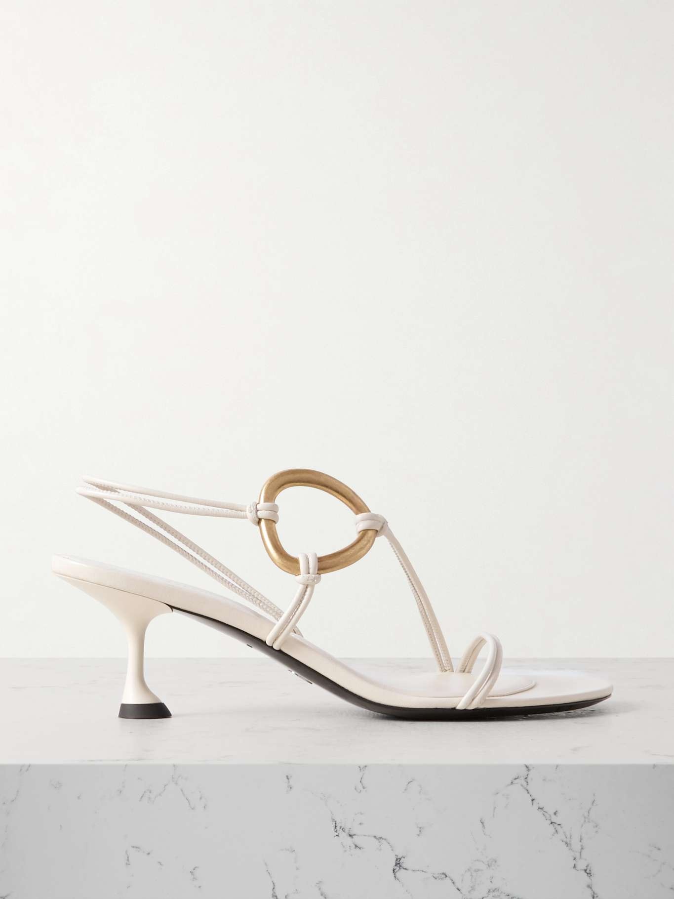 Hoop leather slingback sandals - 1