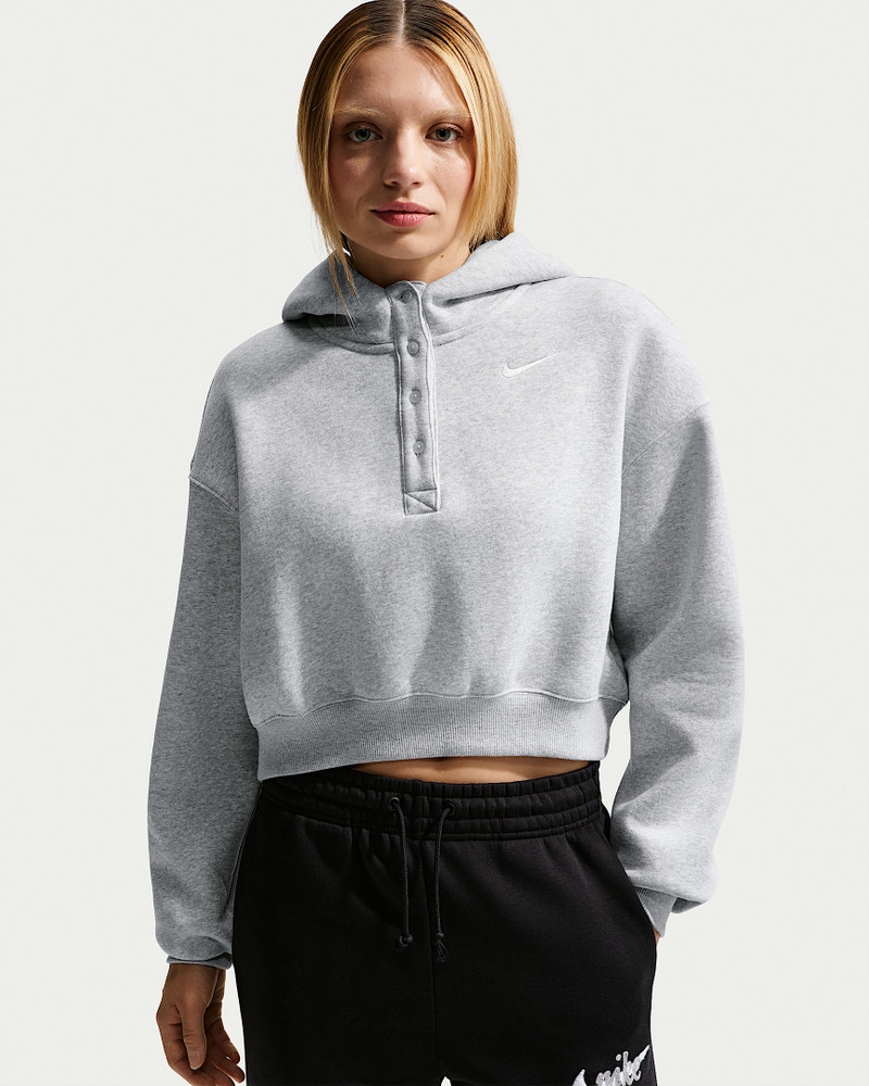 Nike Sportswear Phoenix Fleece Women's Oversized Cropped Henley Hoodie 1
