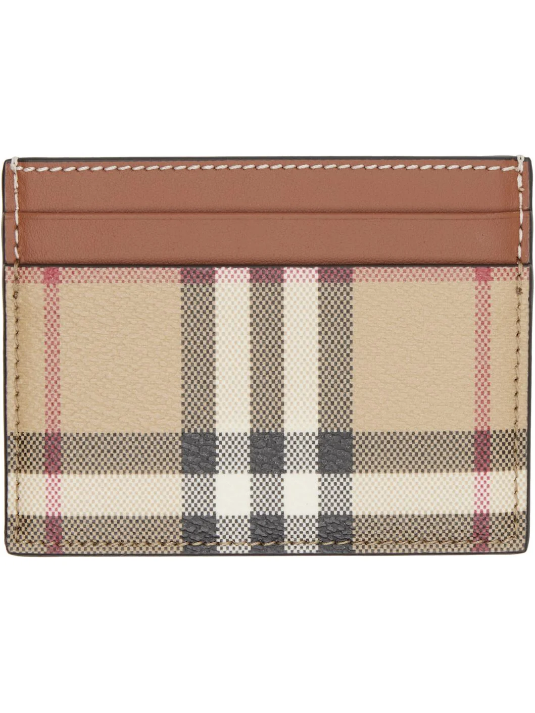 Beige Check Card Holder - 1