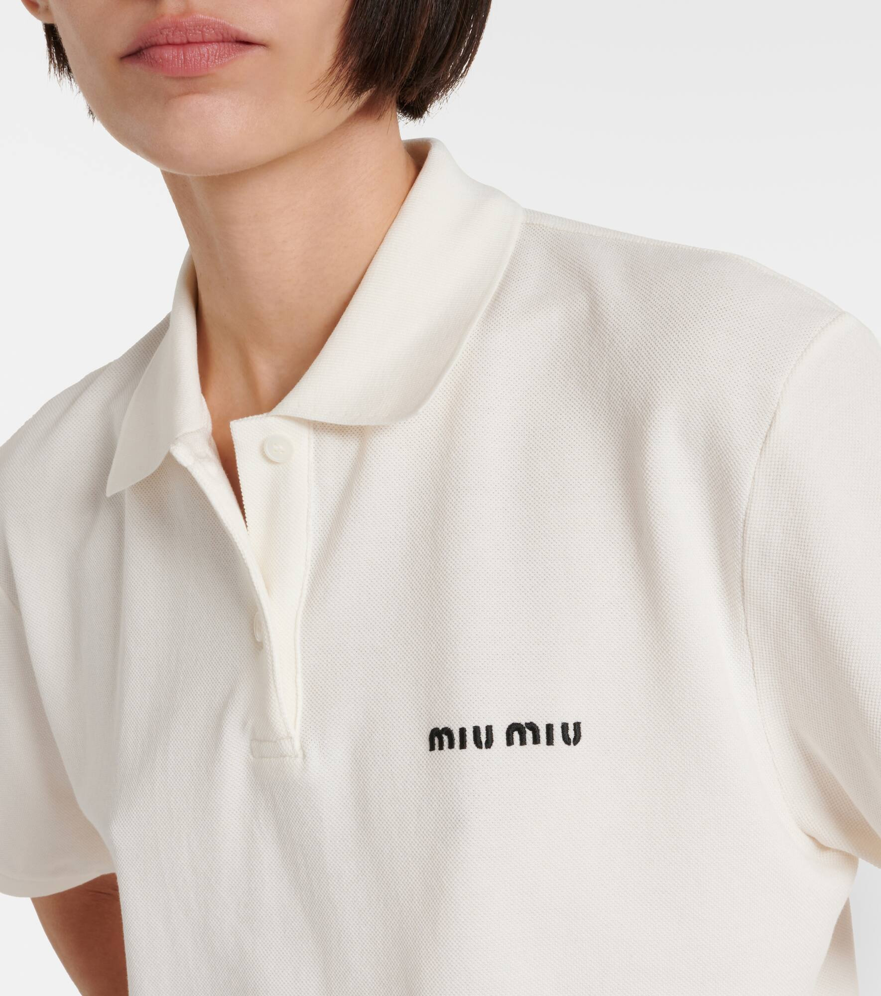 Logo cotton piqué polo shirt - 4