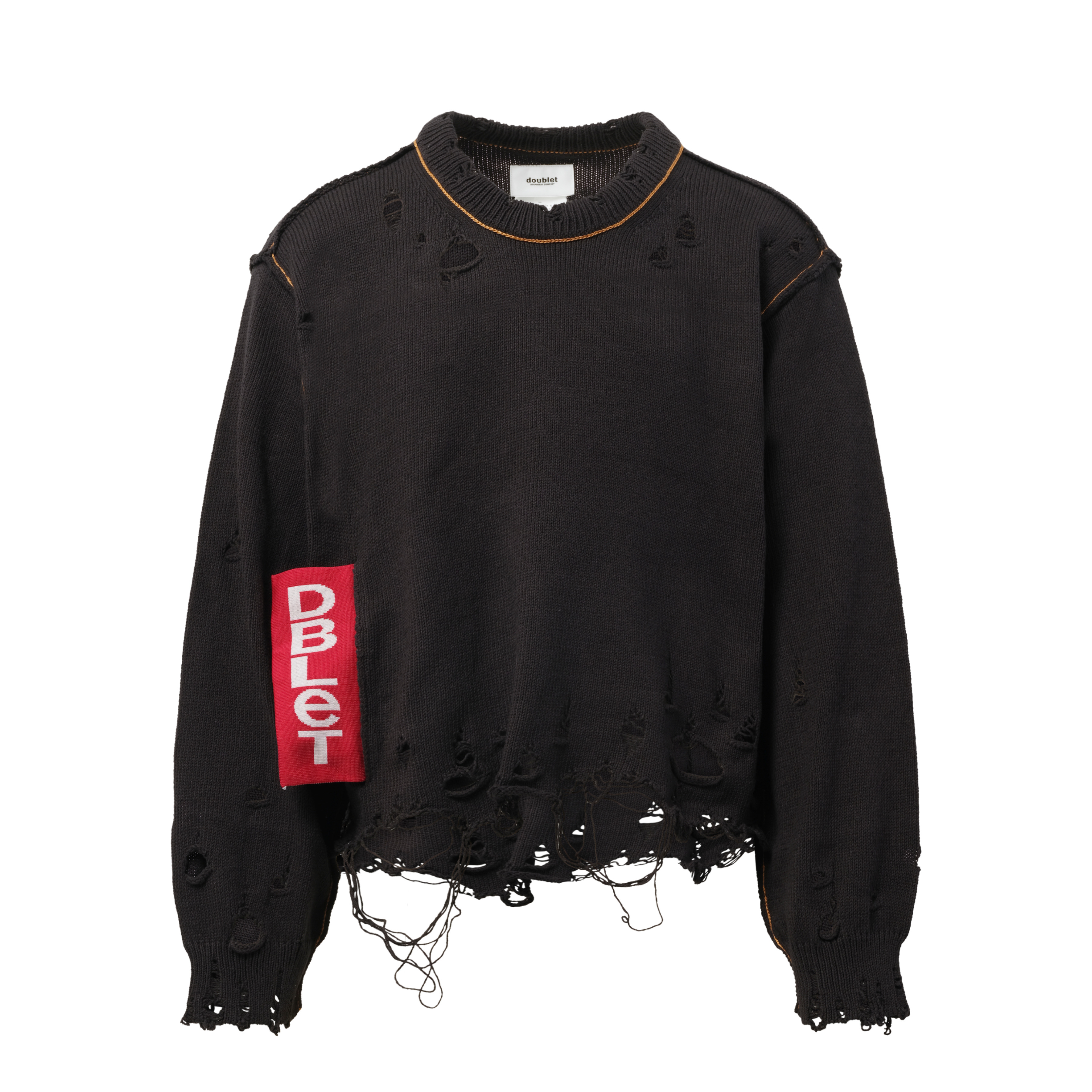 Recycle Denim Yarn Sweater in Black - 2