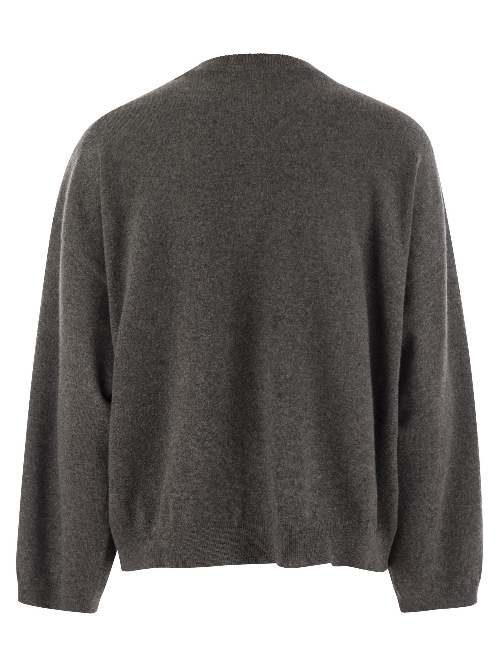 Brunello Cucinelli Women Cashmere Sweater With Breast Pocket And Necklace - 2