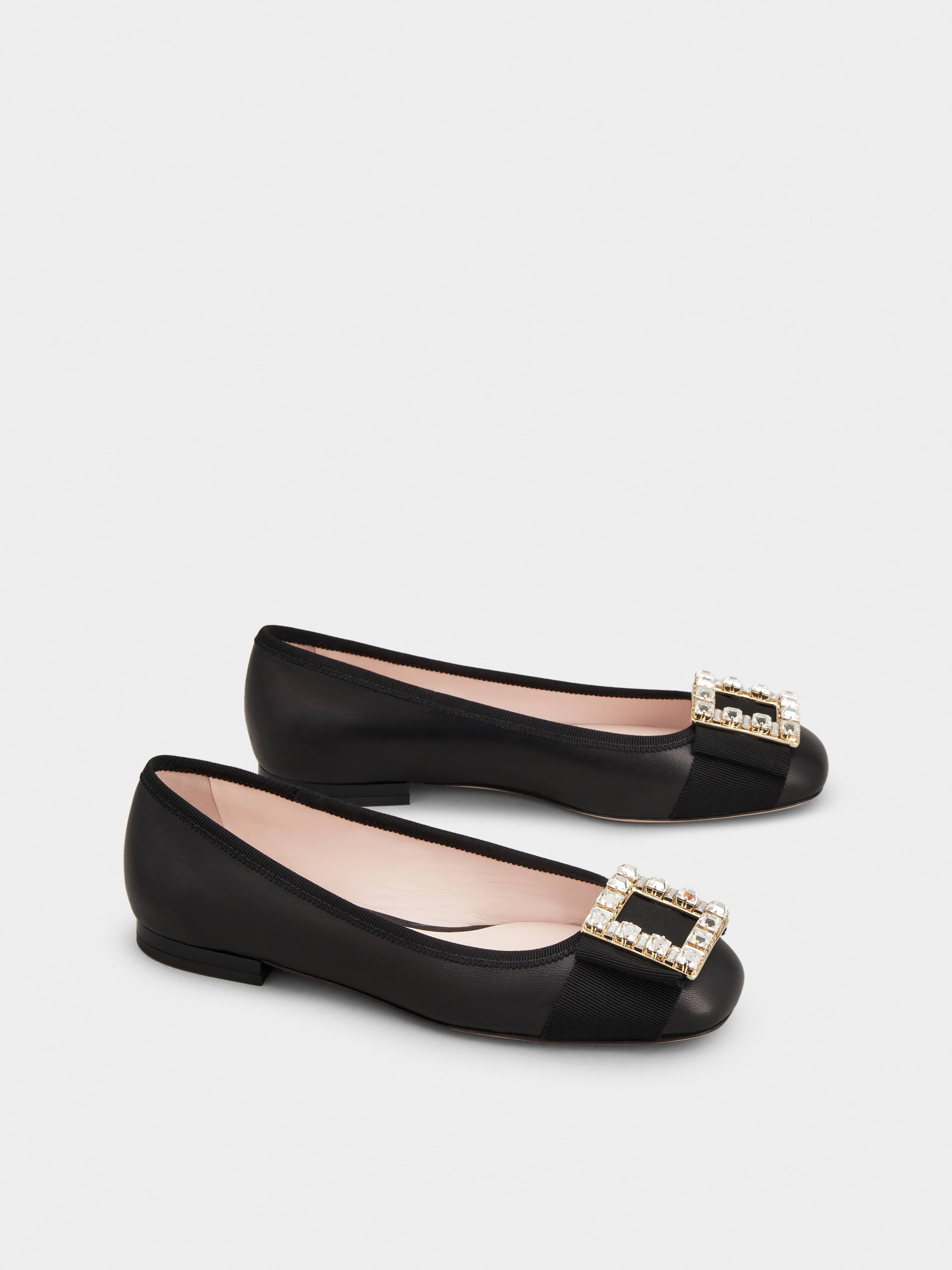 Très Vivier Strass Buckle Ballerinas in Nappa Leather - 2