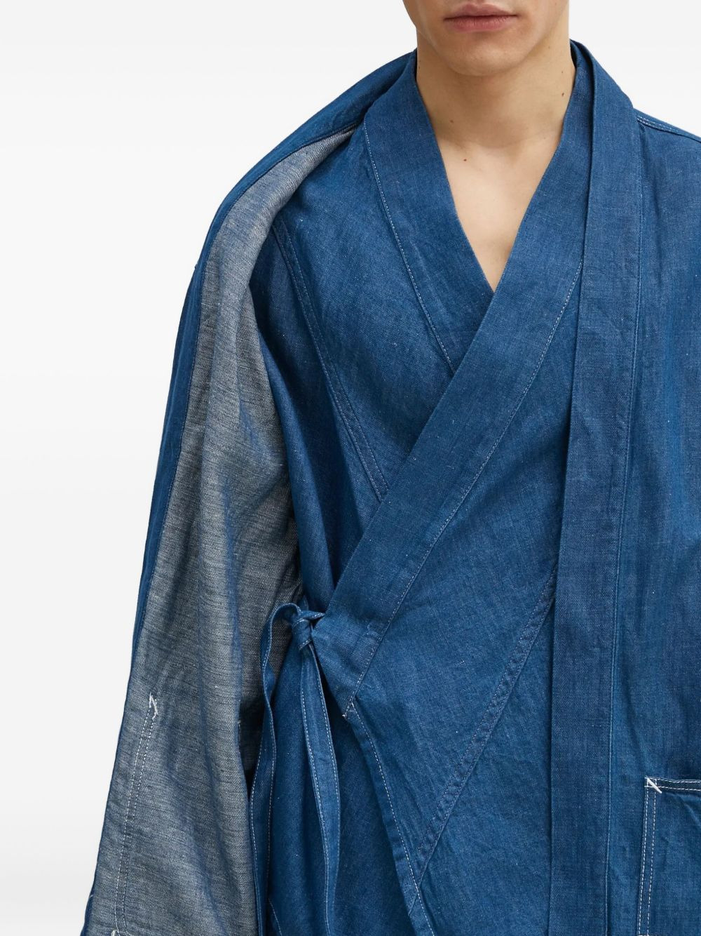 denim wrap jacket - 4