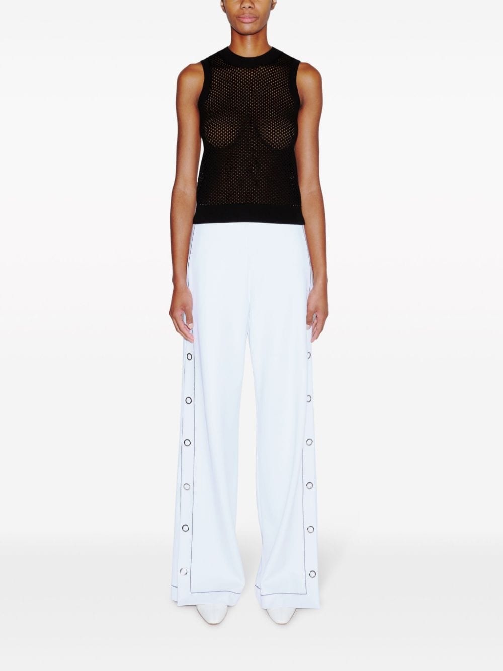 pointelle fine-knit midi dress - 2