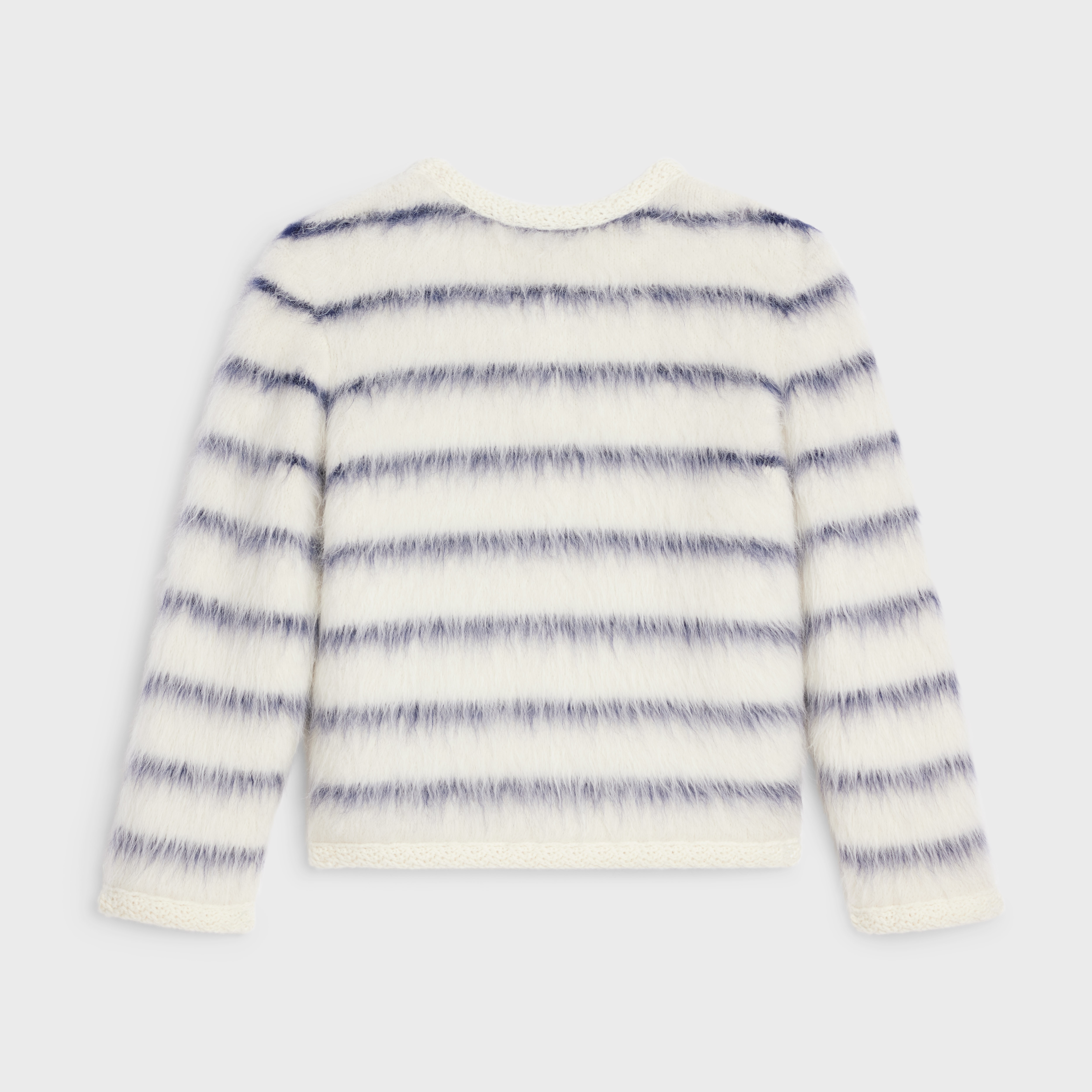 Striped cardigan jacket in brushed alpaca - 2