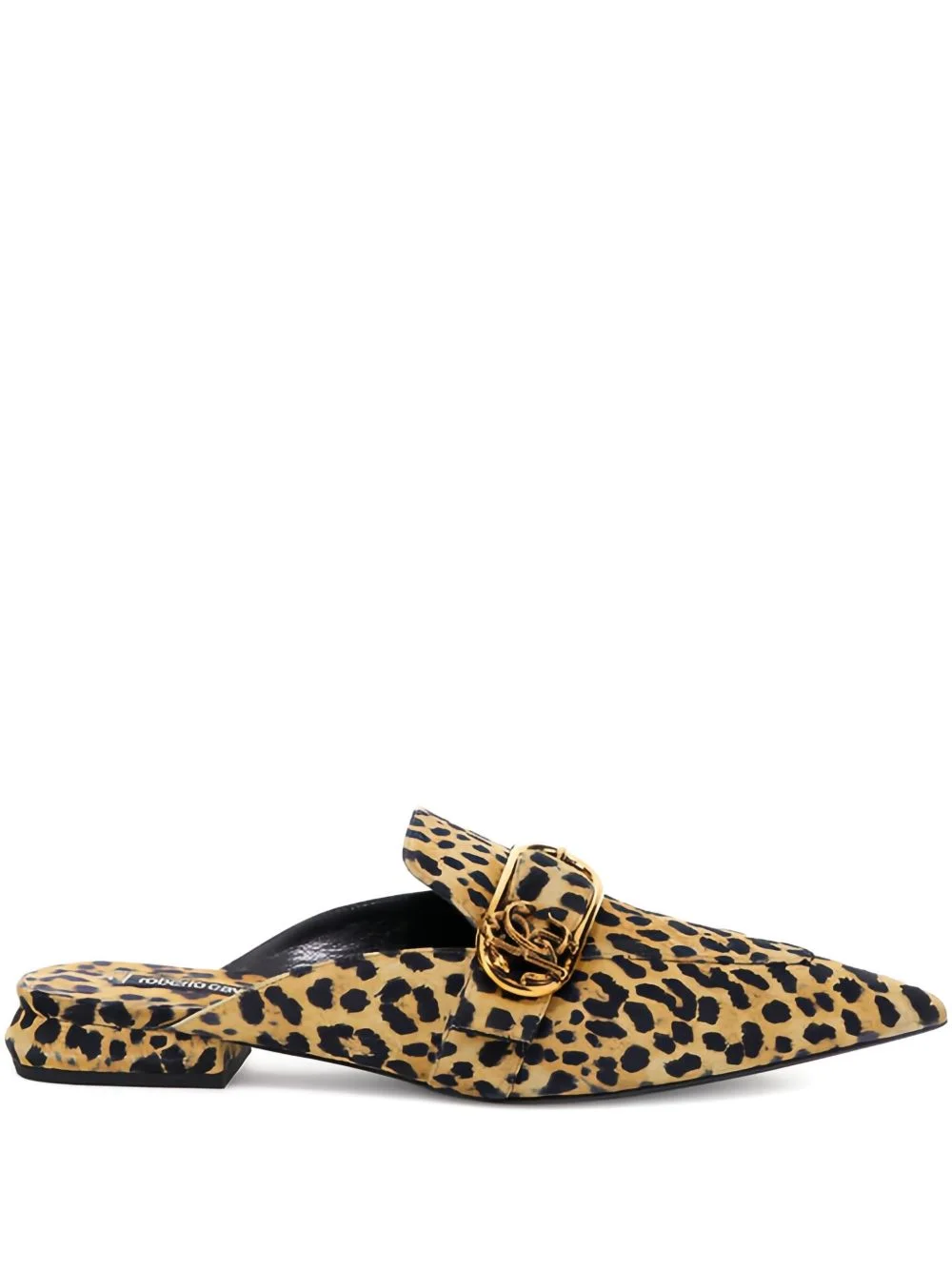 leopard-print pointed-toe flat pumps - 1