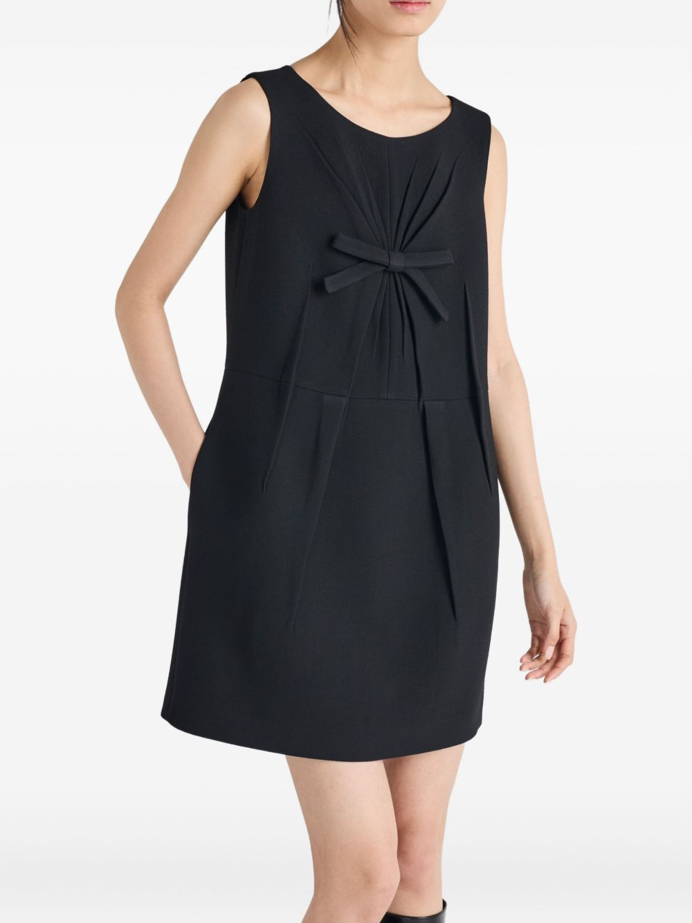 bow-detail pleated mini dress - 5
