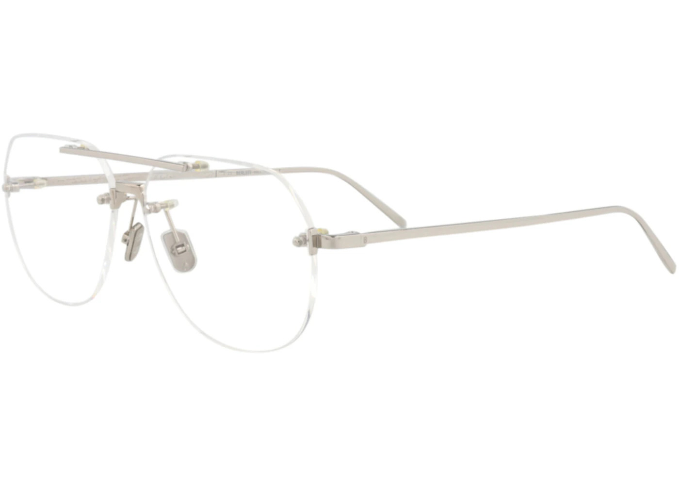 Berluti Aviator-Frame Titanium Optical Frames Palladium Palladium Transparent (BL50017U-58-016) - 2