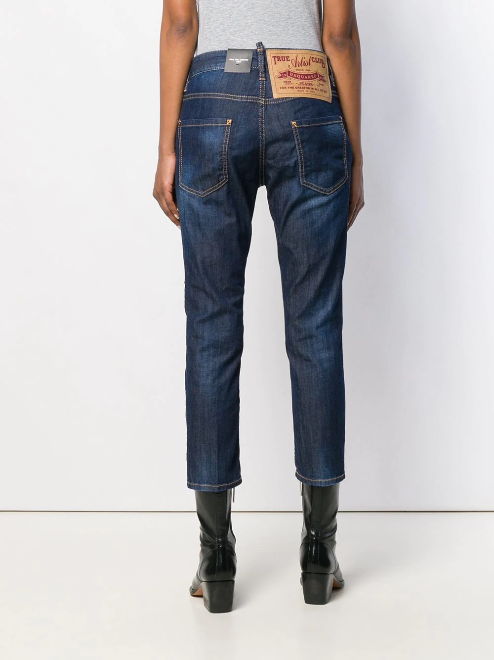 cropped girlfriend fit jeans - 4