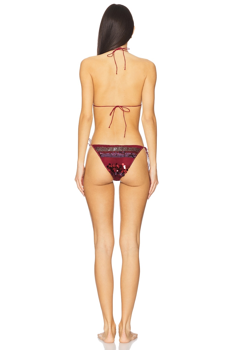 Sequin Striped Two Piece Bikini Set - 3