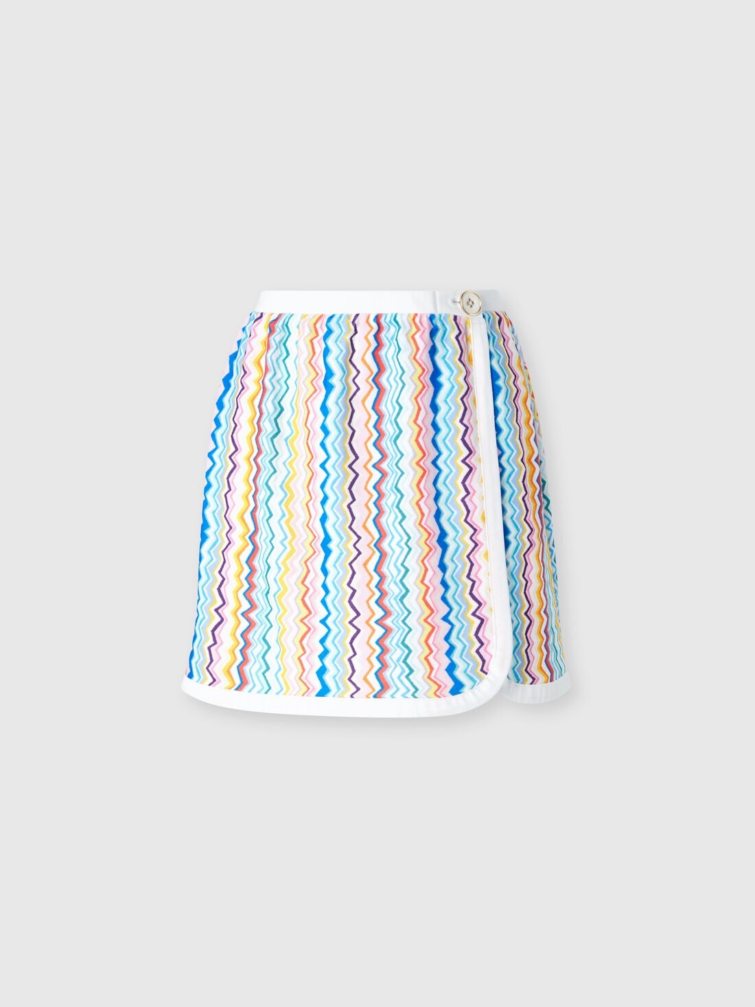 Wrap mini skirt with zig zag pattern - 1