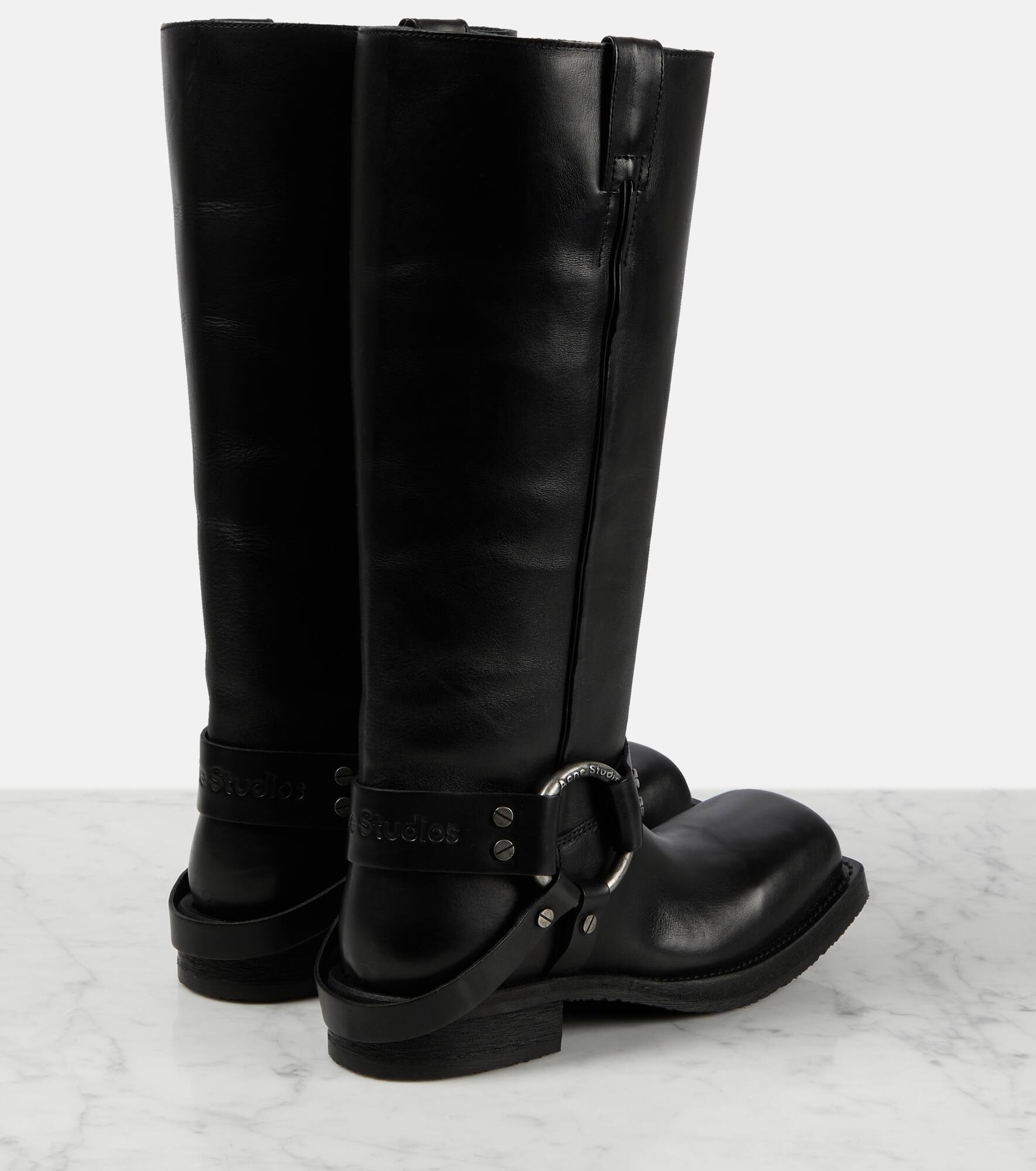 Leather biker boots - 3
