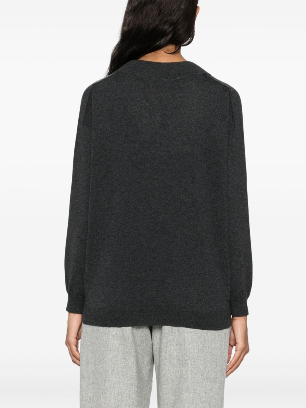 Monili-chain V-neck jumper - 4