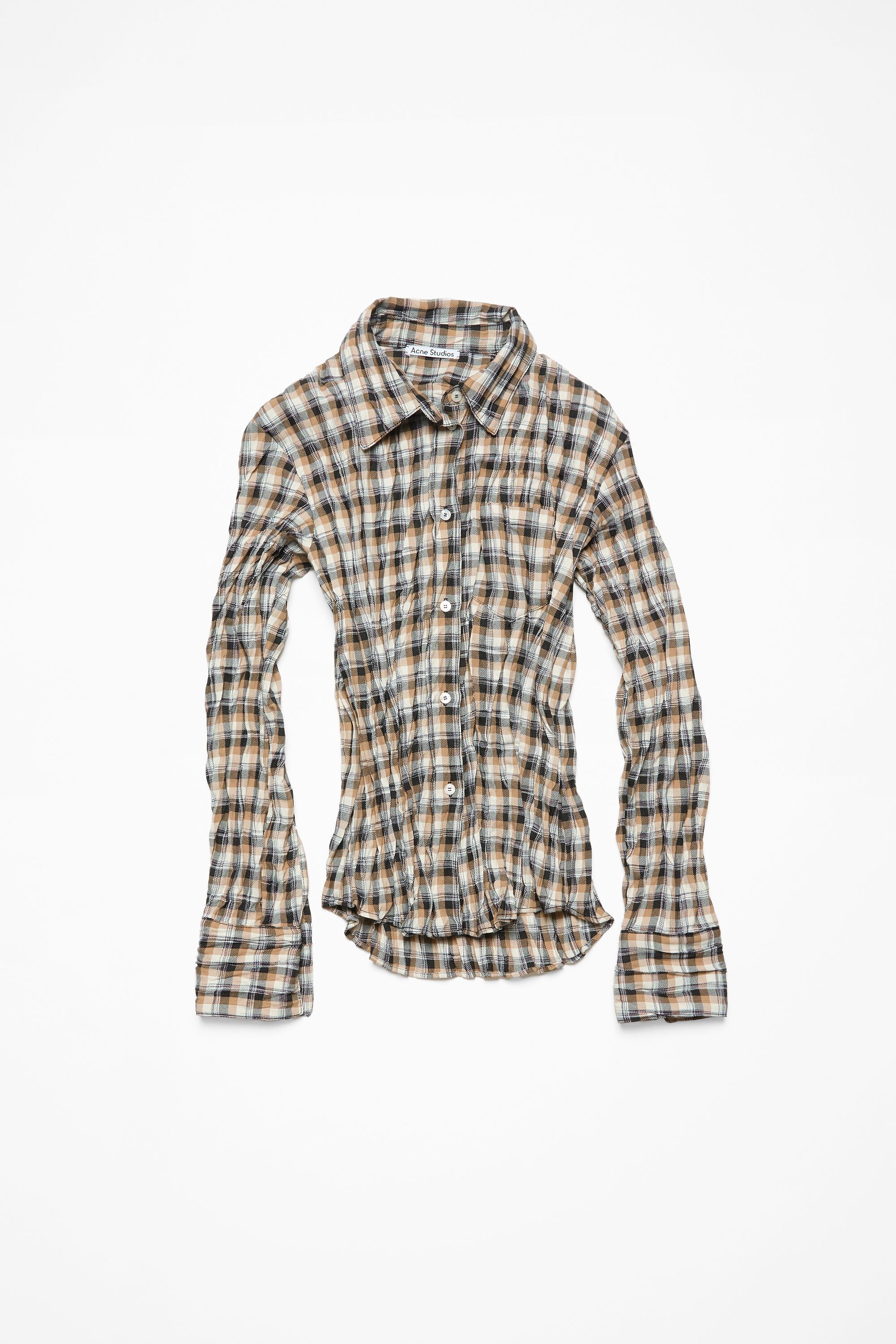 Check button-up shirt - Brown - 6