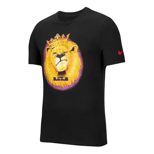 Nike DRI-FIT Printing Round Neck Short Sleeve Black CW5015-010 - 1