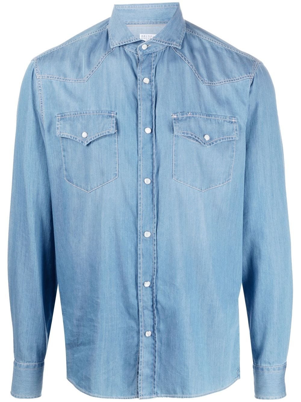 long-sleeved denim shirt - 1