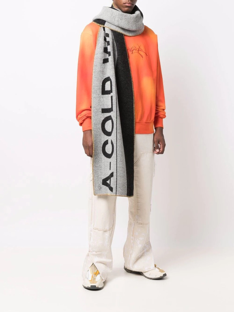 A-COLD-WALL* contrasting logo-print scarf outlook