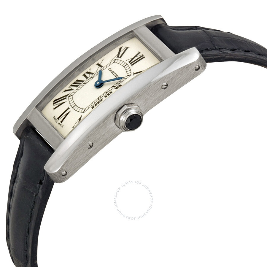 Pre-owned Cartier Tank Americaine Silver grained Dial Ladies Watch W2601956 - 2