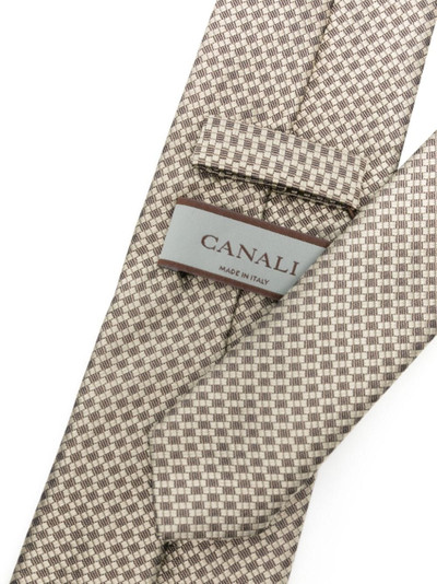 Canali pattern-jacquard silk tie outlook