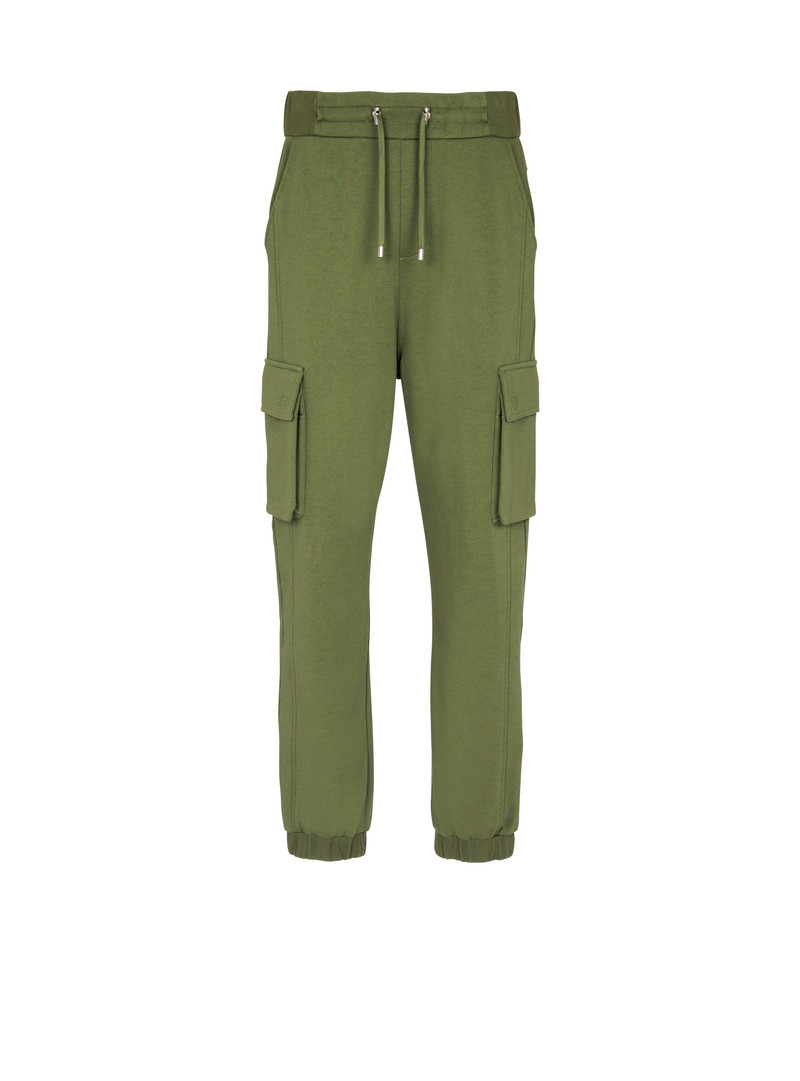 Cargo joggers with Balmain Paris print - 1