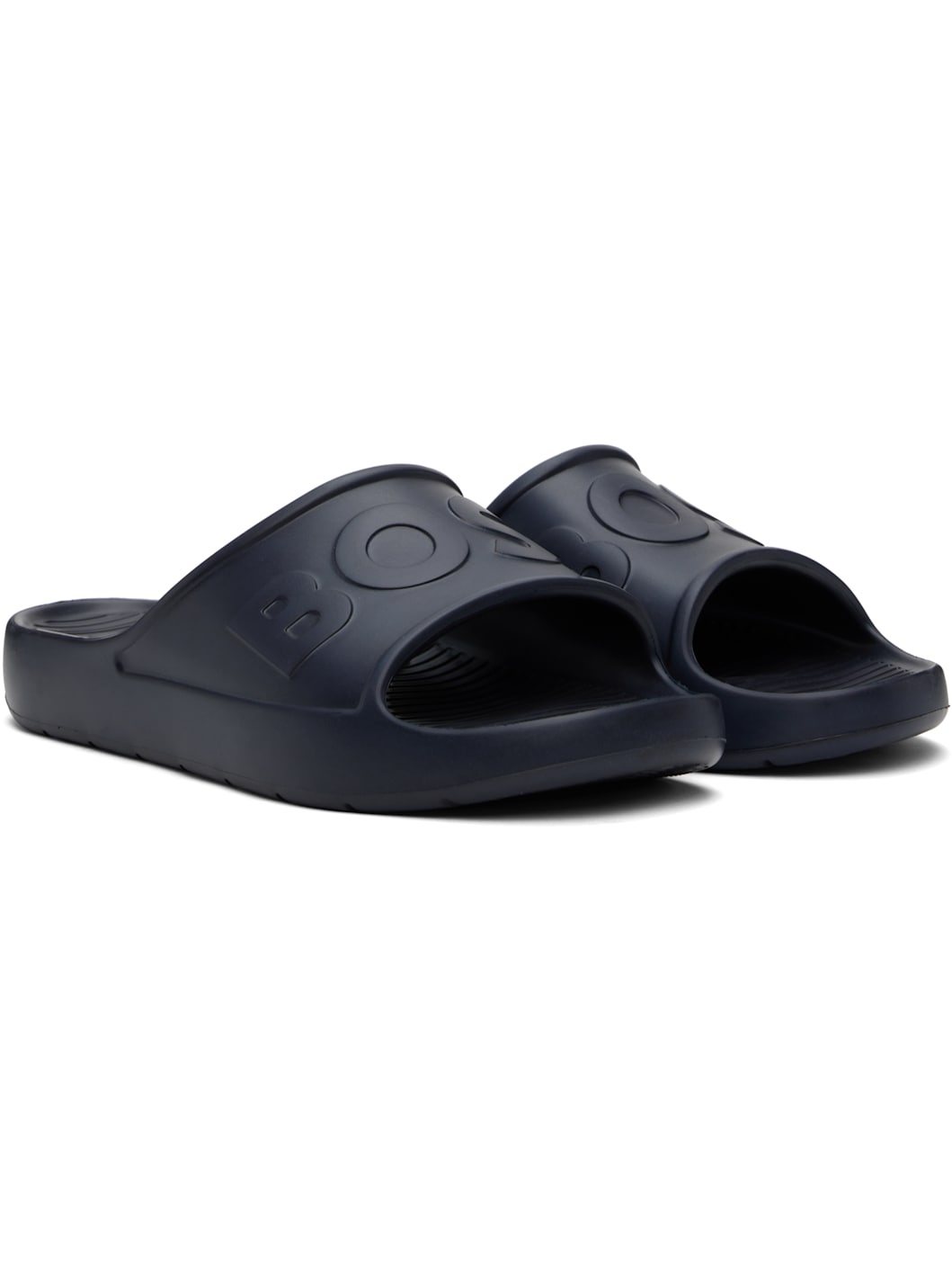 Navy Embossed Logo Pool Slides - 4